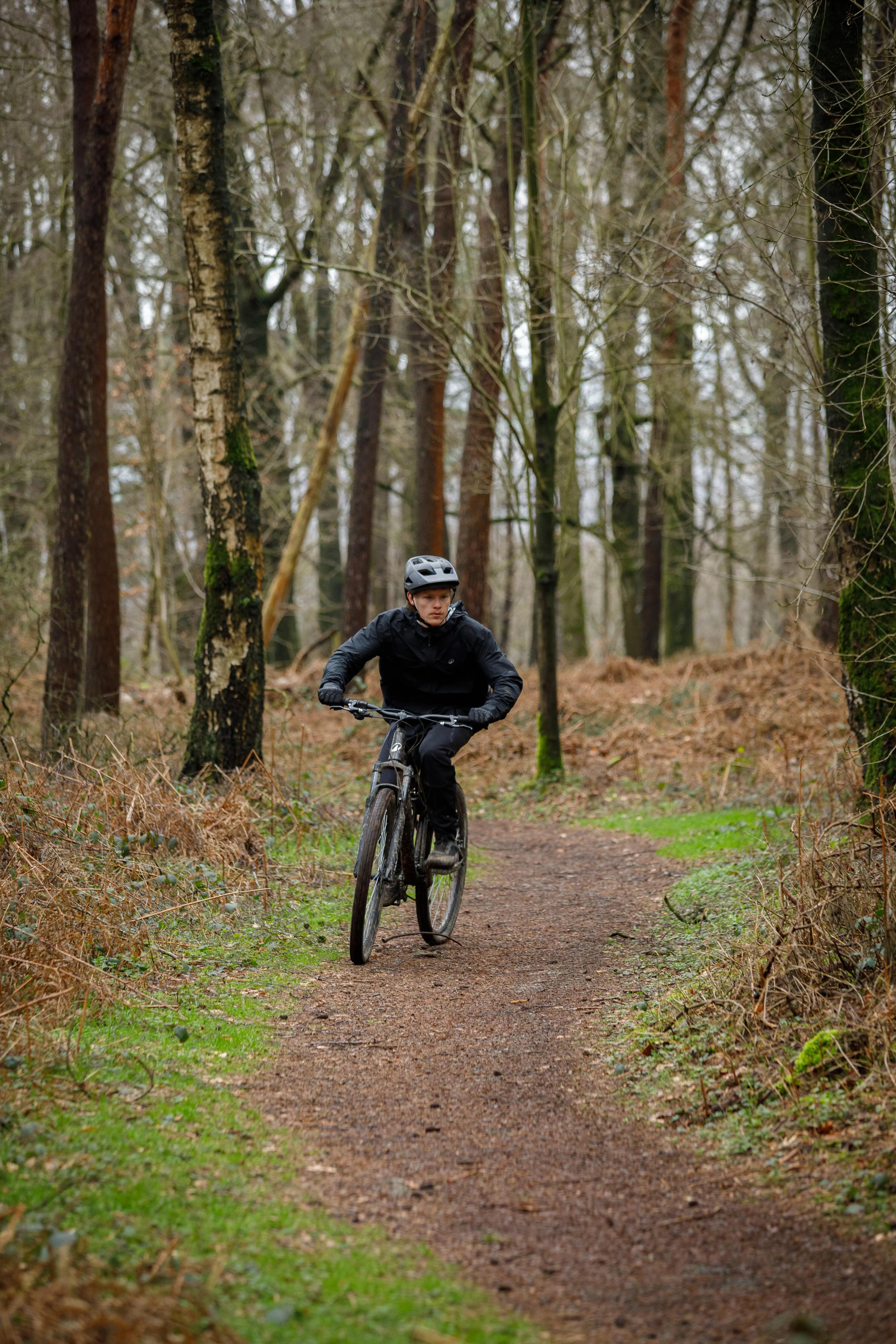 Fahrrad Regenjacke langarm MTB kompakt 500 schwarz  18/19