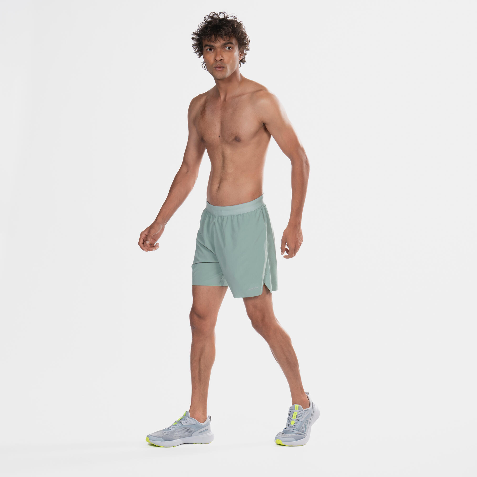 kalenji Men's running shorts - KIPRUN Run 500 Comfort - Frozen green-picture-24