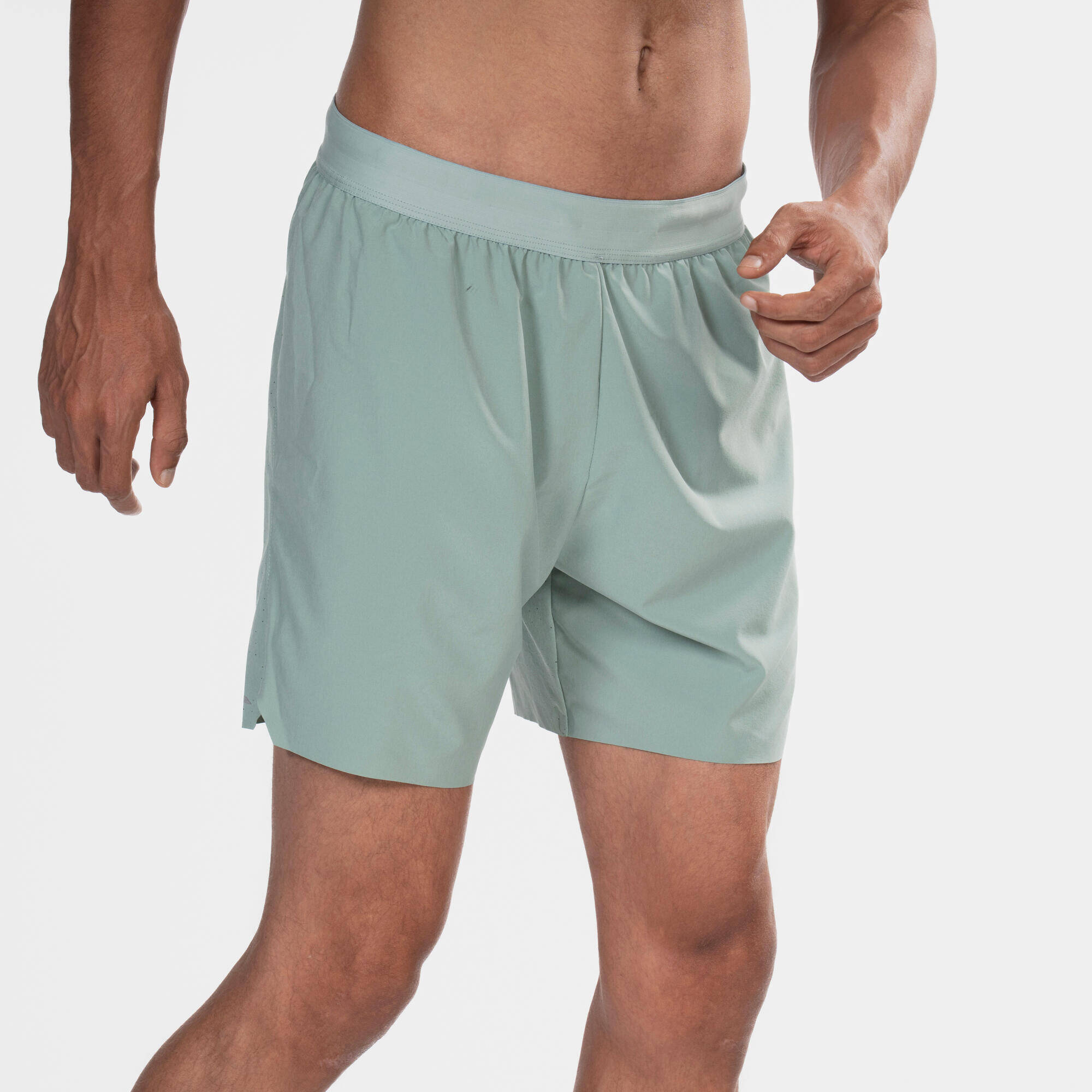 Men's running shorts - KIPRUN Run 500 Comfort - Frozen green -  2