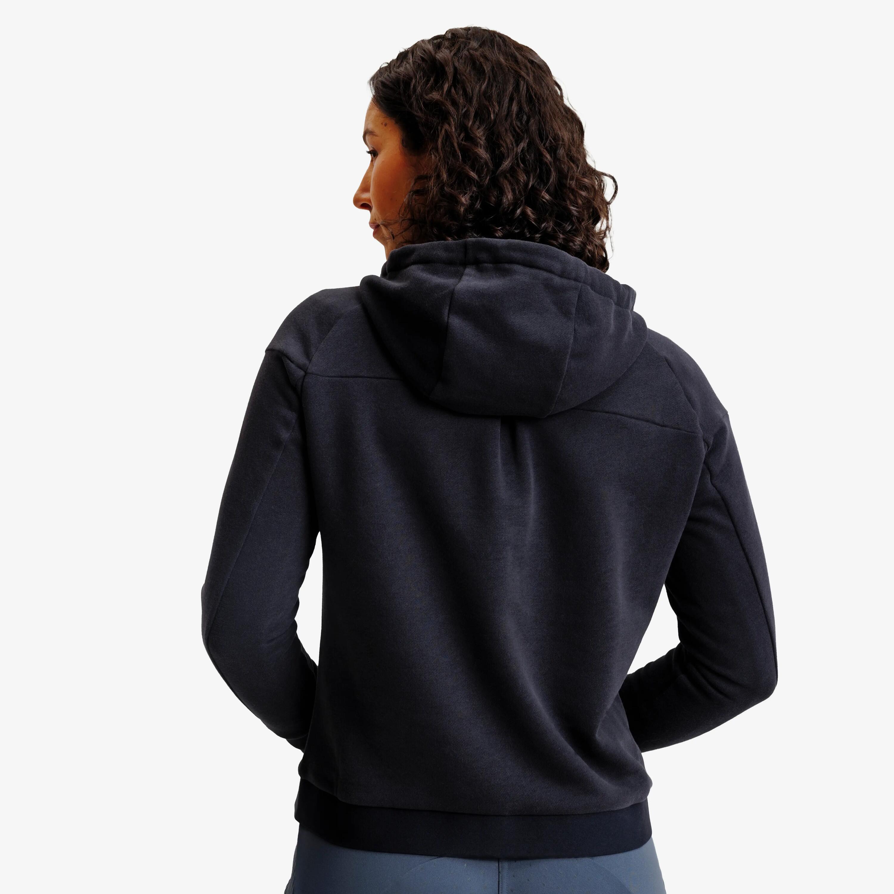Felpa cappuccio equitazione donna nera 4/12