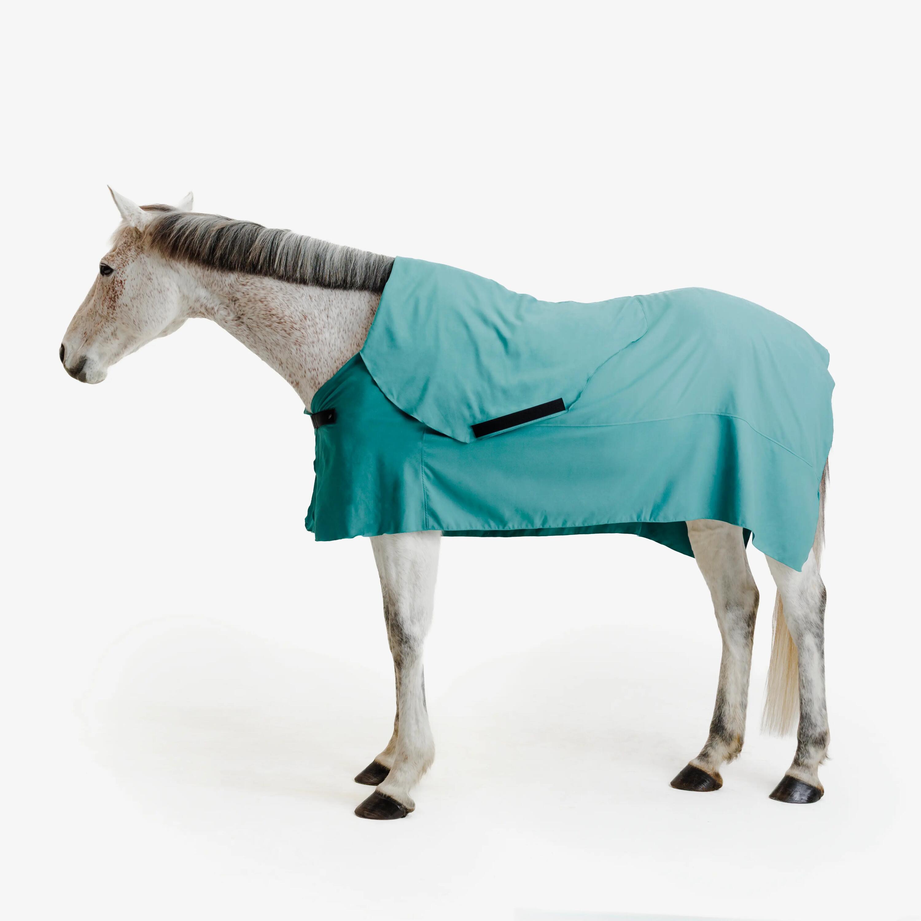 Manta Secado Equitación Caballo Verde Integral Microfibra 2/7