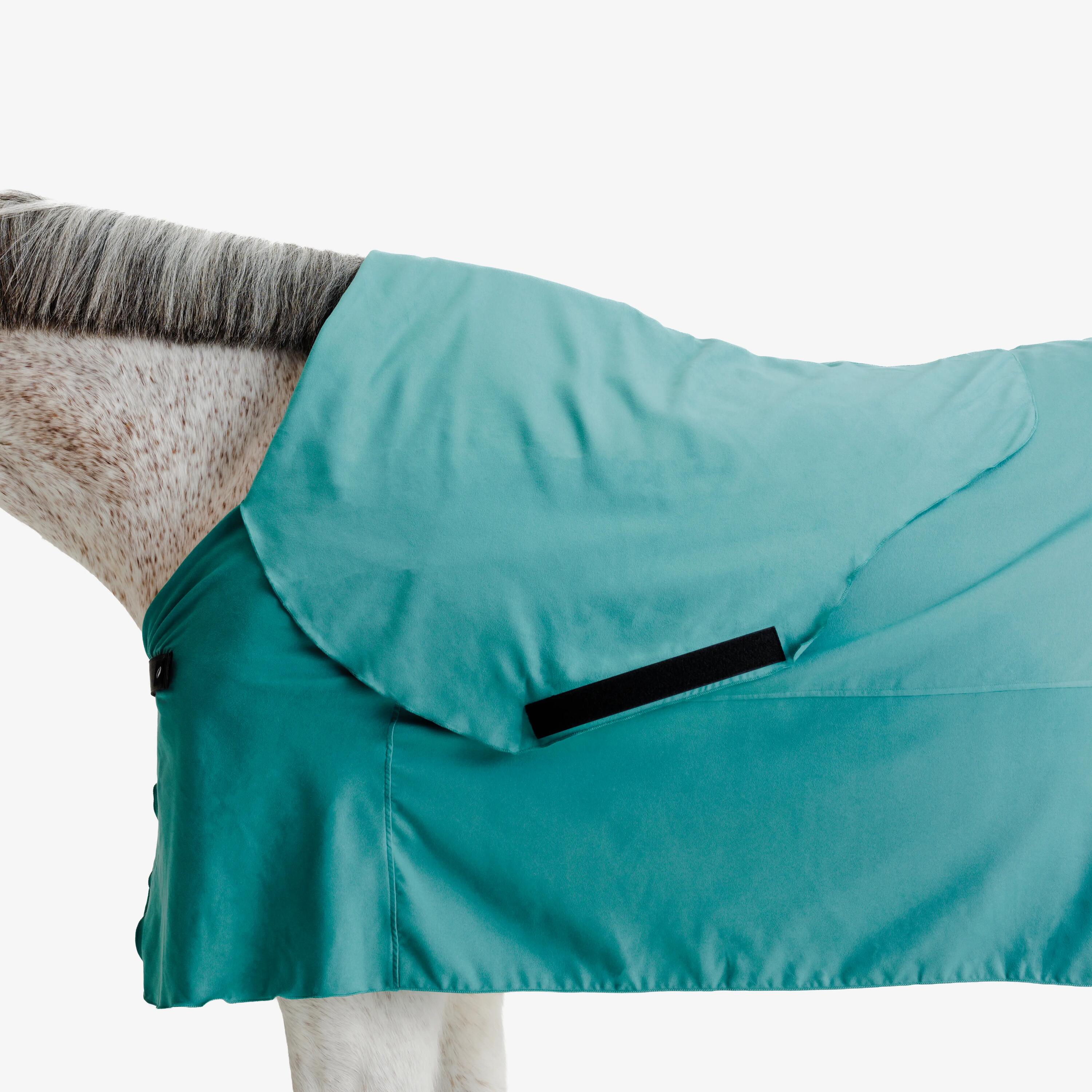 Manta Secado Equitación Caballo Verde Integral Microfibra 3/7