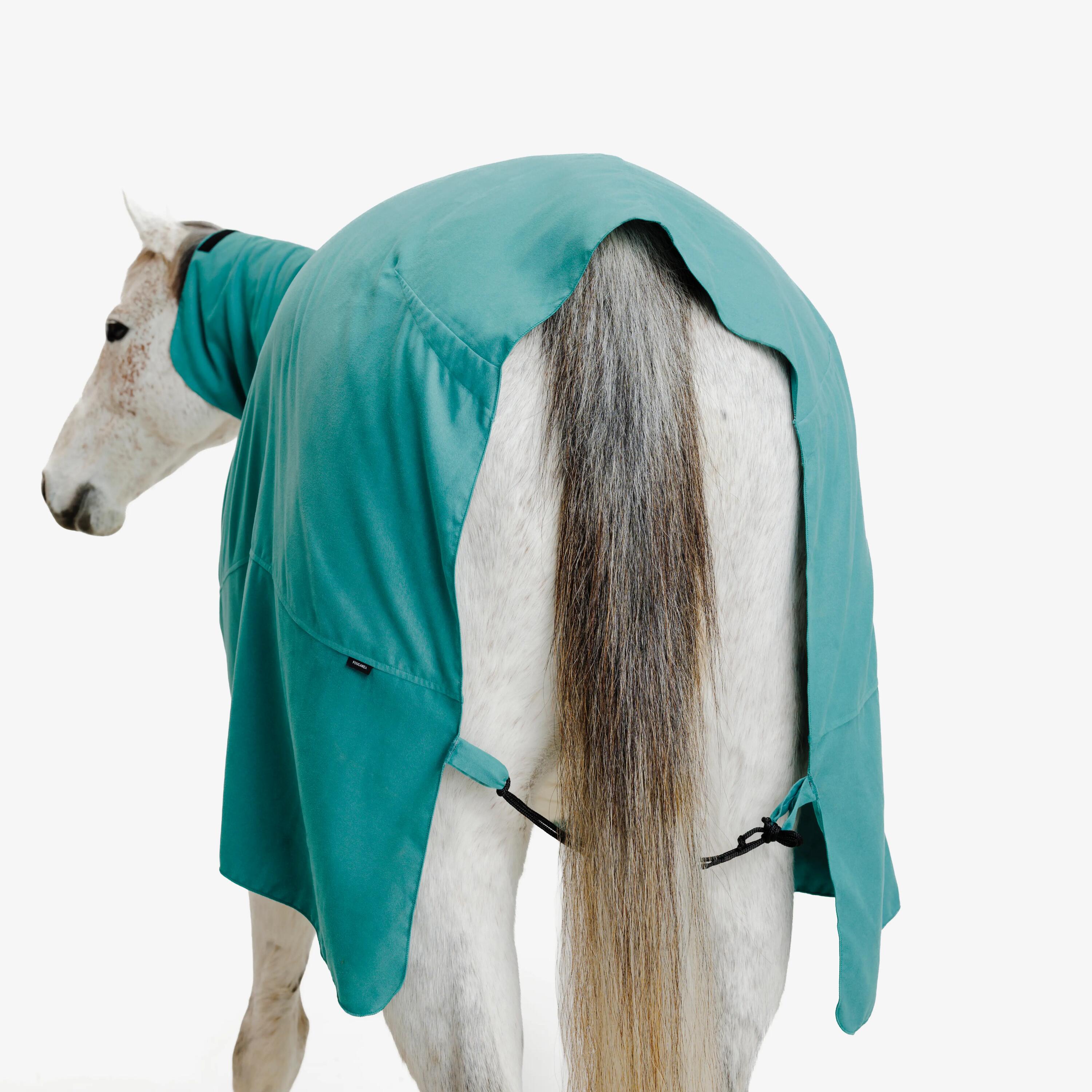 Manta Secado Equitación Caballo Verde Integral Microfibra 4/7