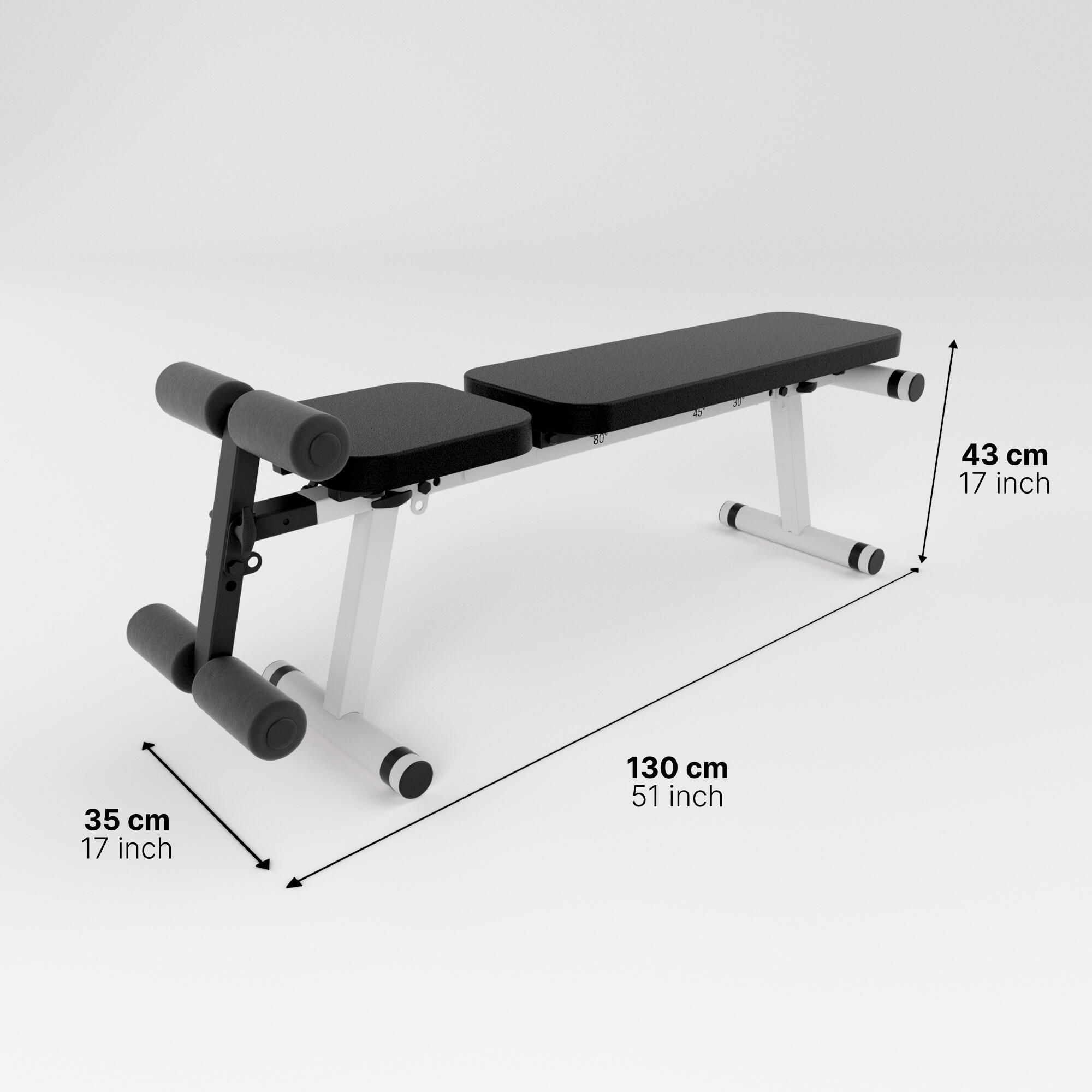 Banc de musculation pliable et inclinable, 500 - DOMYOS