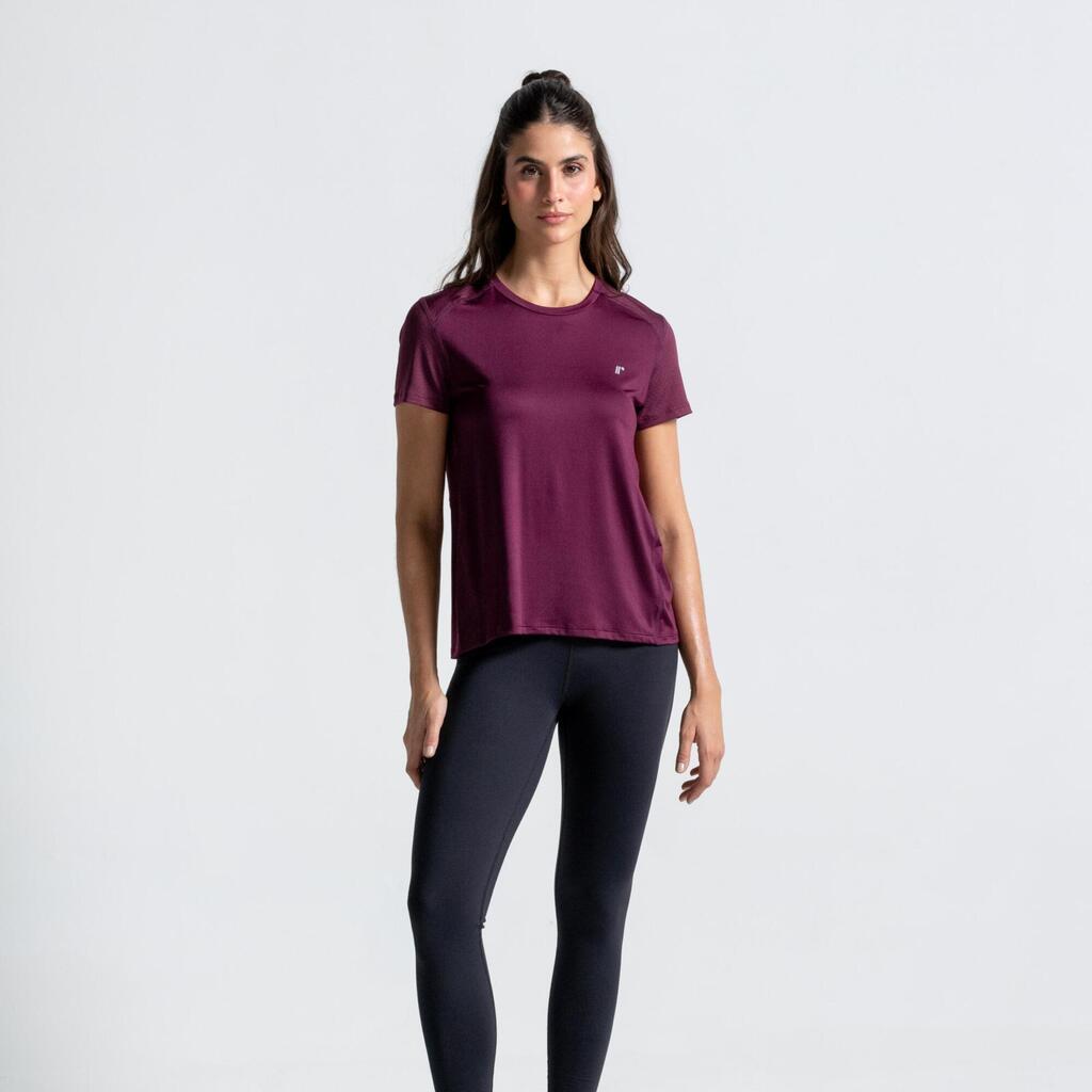 Camiseta Equilibrio de fitness para Mujer Racketball - Vinotinto