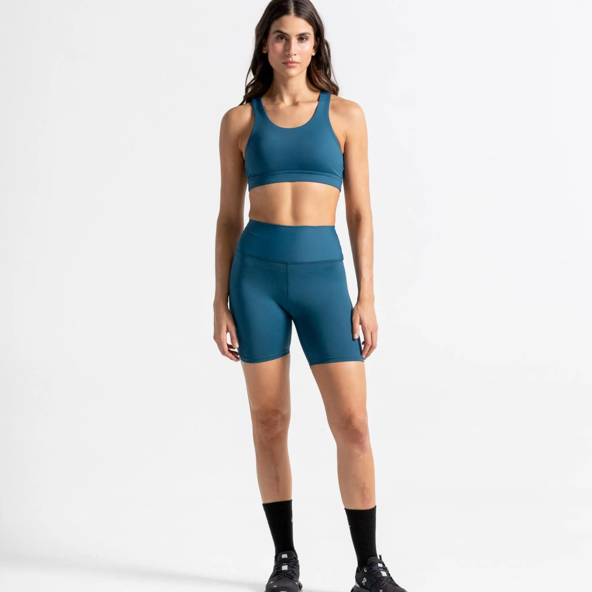 Short de fitness de costuras planas para Mujer Racketball Vital - Azul 2/6