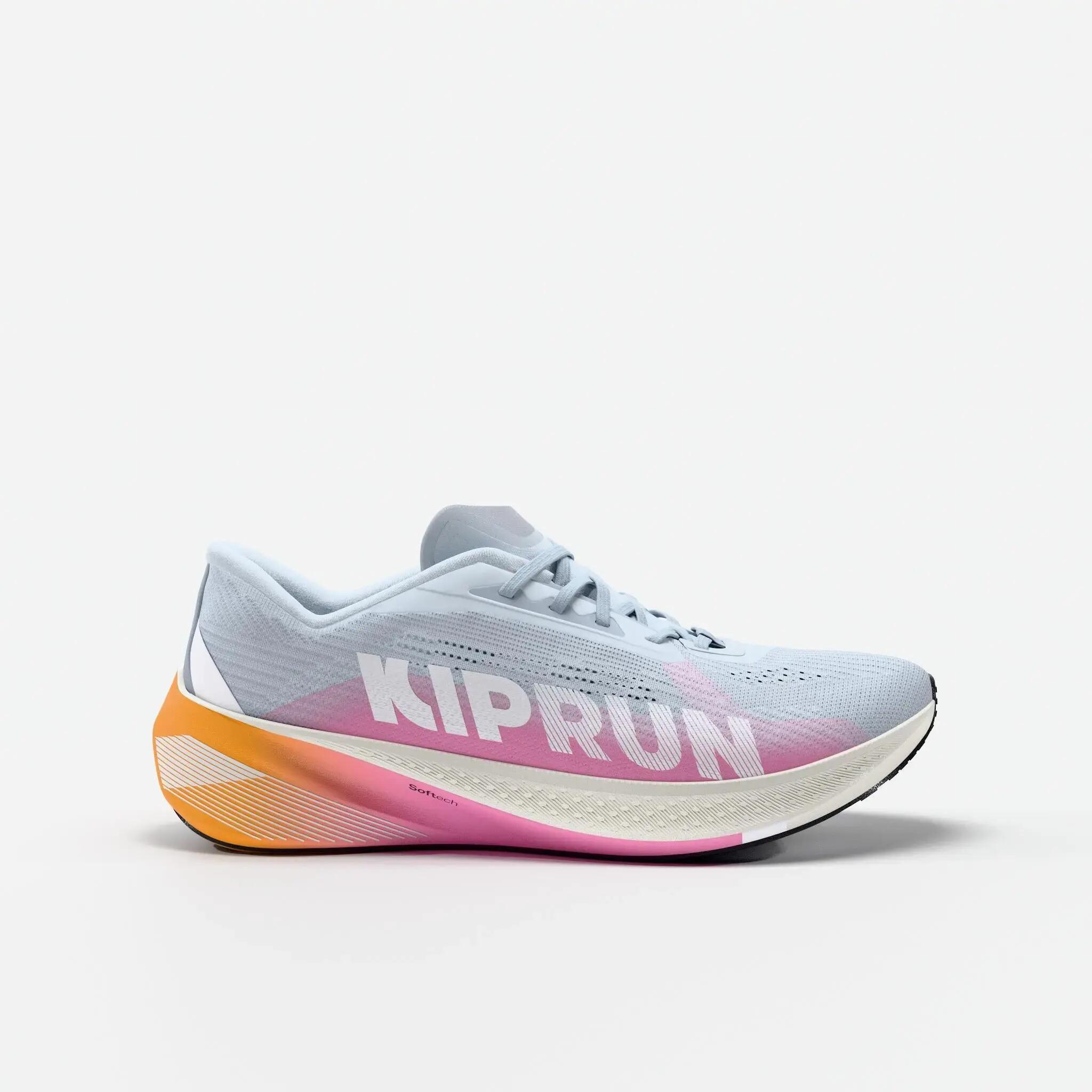 Women's versatile road running shoes, KIPRUN KIPCORE PREMIUM, Blue/Pink -  1