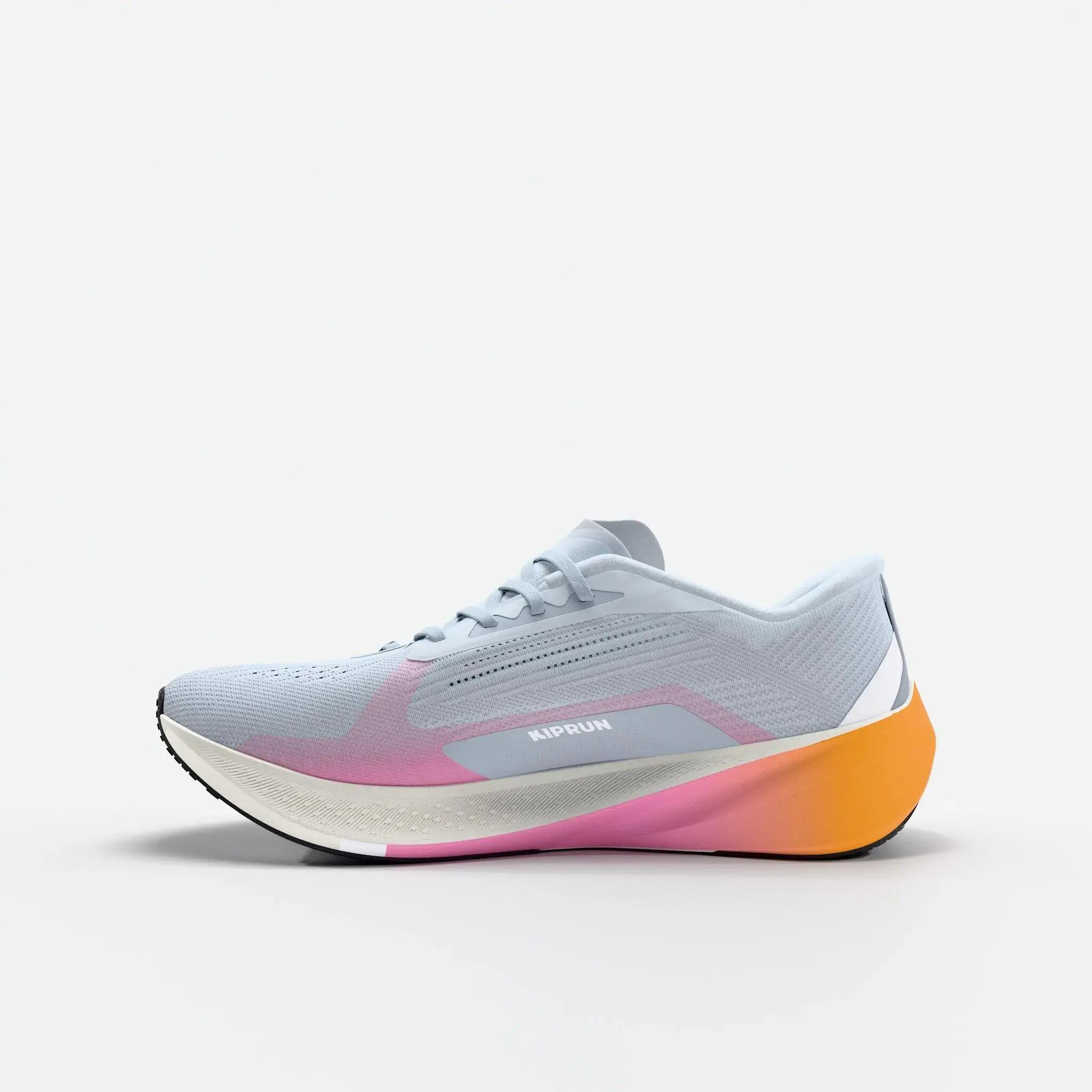Women's versatile road running shoes, KIPRUN KIPCORE PREMIUM, Blue/Pink -  4