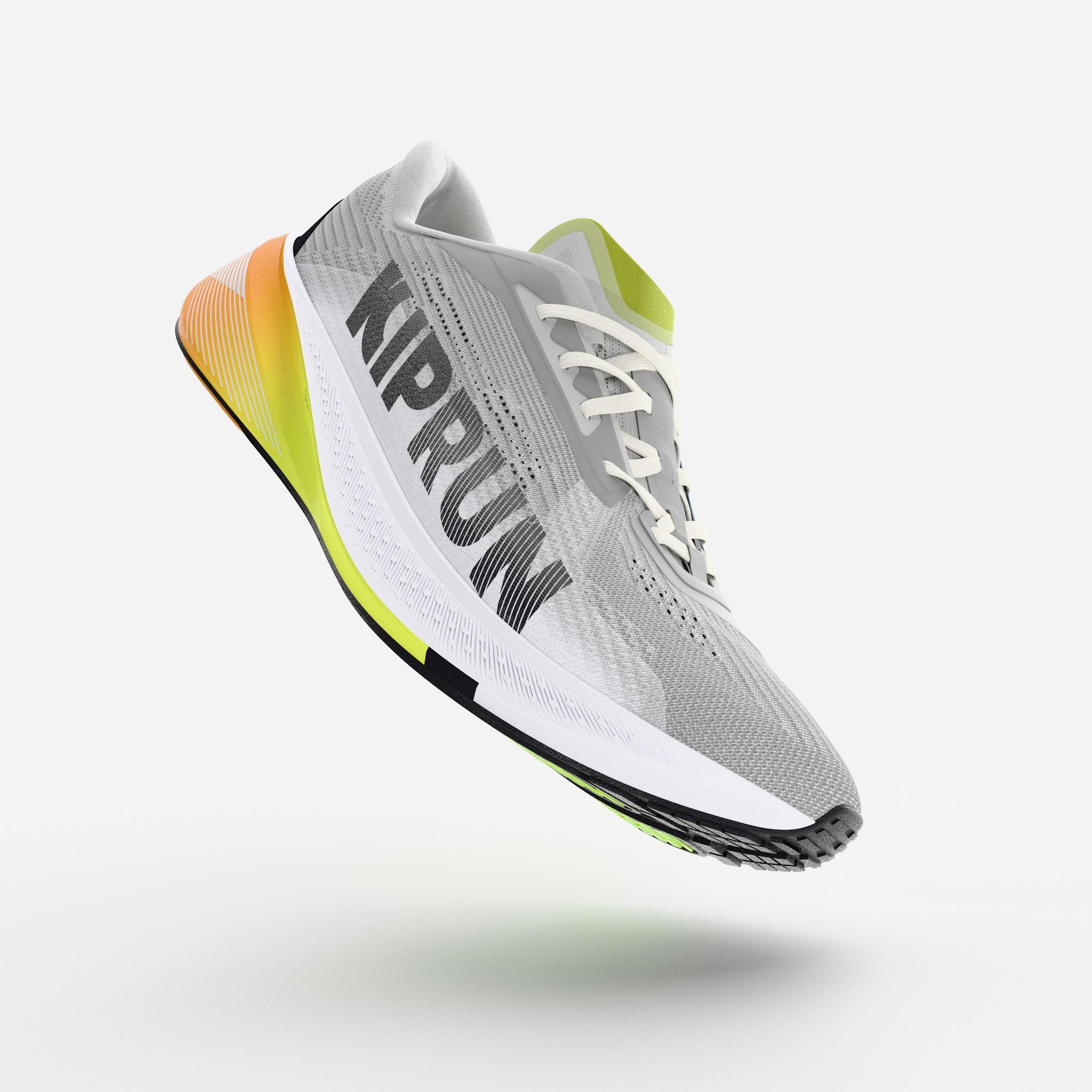 Chaussures running route polyvalente homme, Kiprun Kipcore premium gris vert 2/7