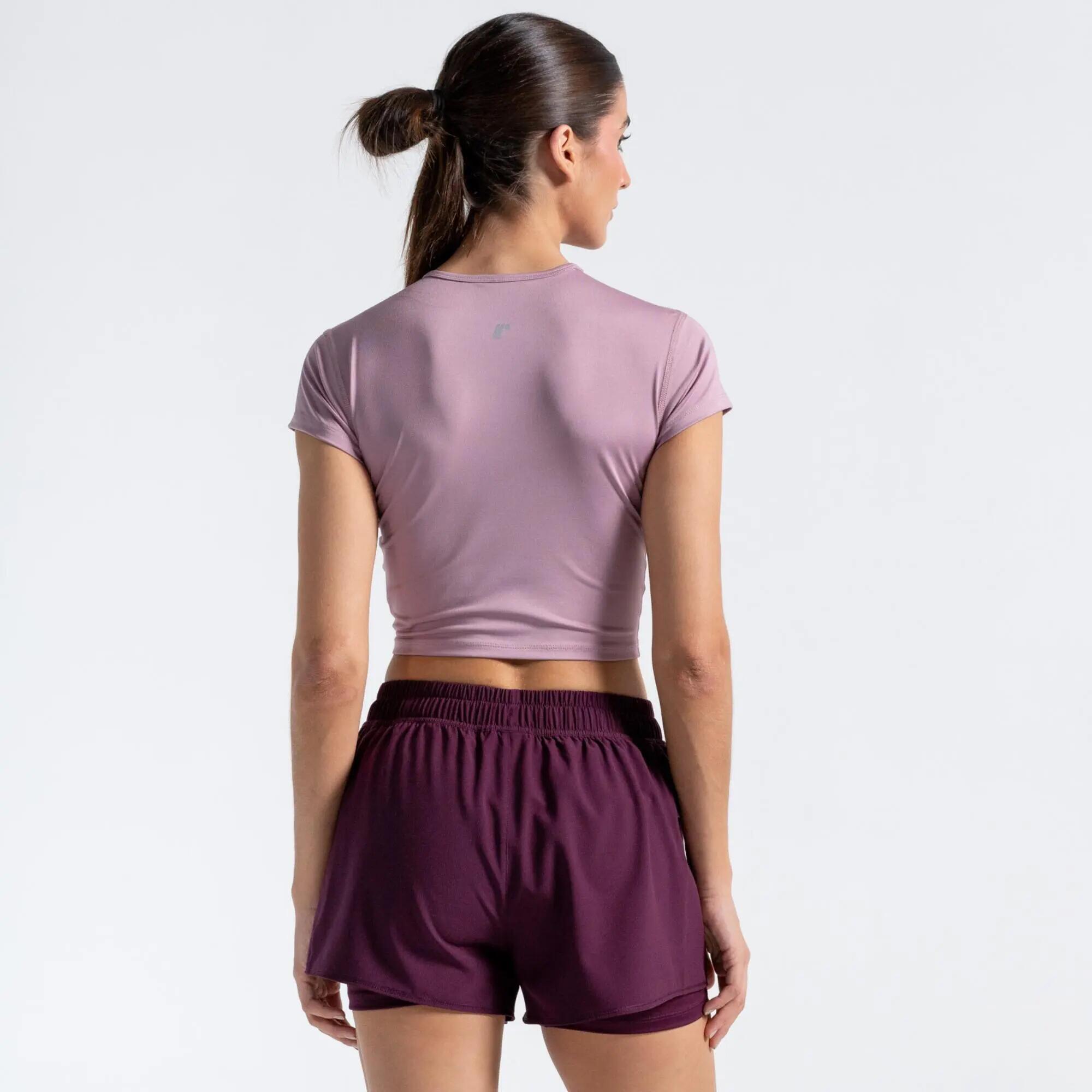 Crop top Chill de fitness de sujeción ergonómica para Mujer Racketball - Rosado 4/5