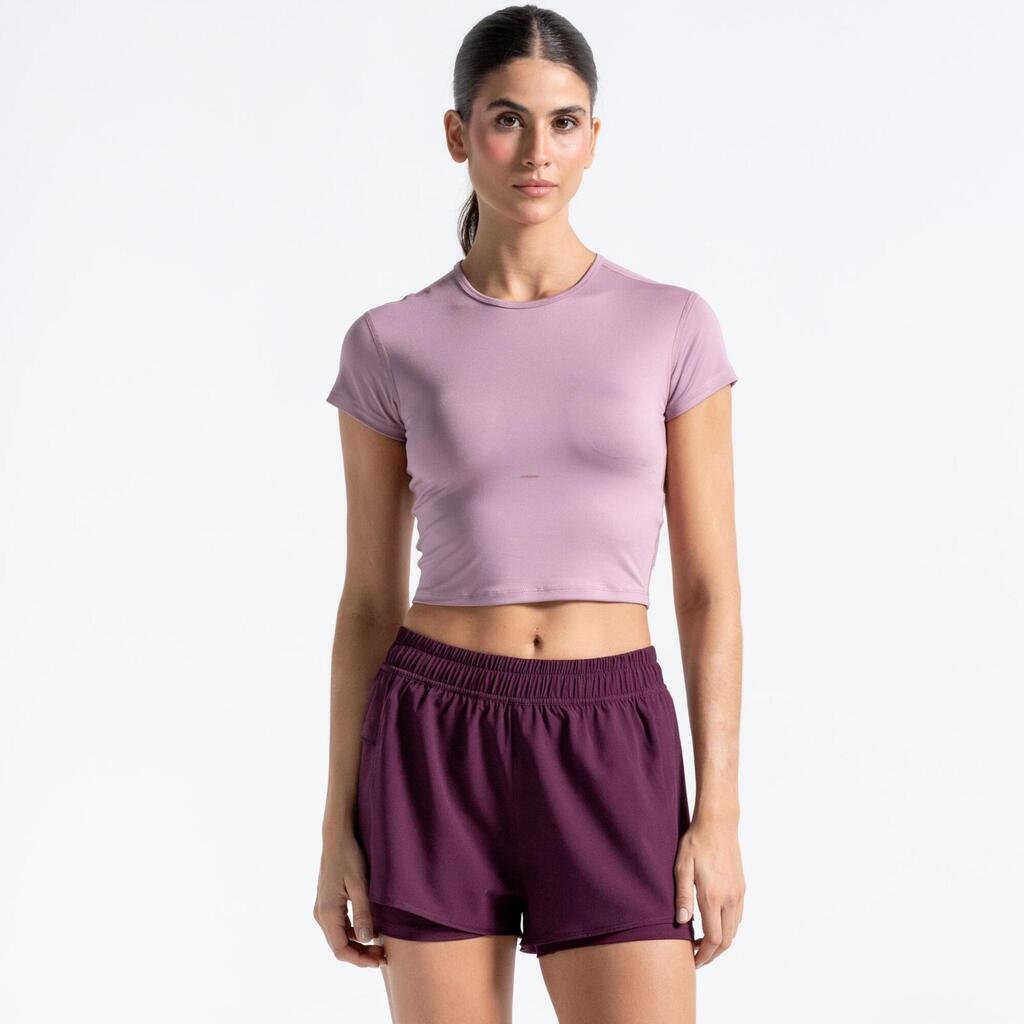 Crop top Chill de fitness de sujeción ergonómica para Mujer Racketball - Rosado