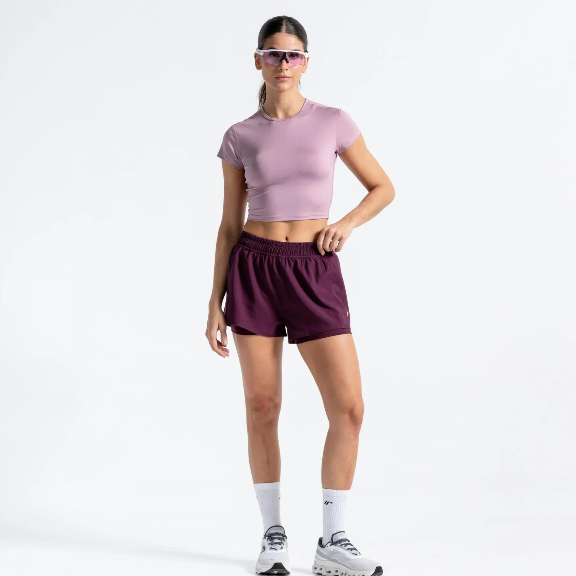 Crop top Chill de fitness de sujeción ergonómica para Mujer Racketball - Rosado 2/5