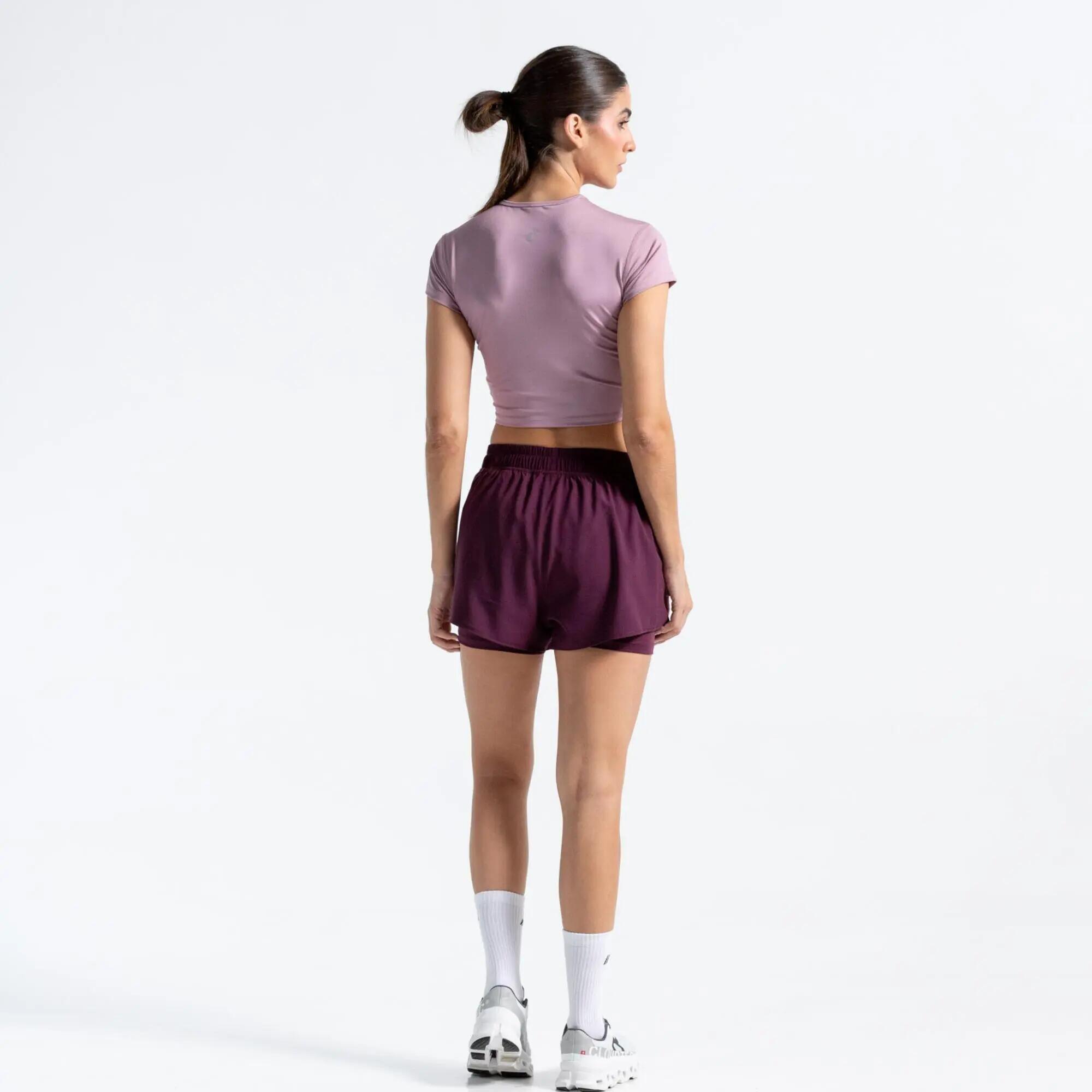 Crop top Chill de fitness de sujeción ergonómica para Mujer Racketball - Rosado 5/5