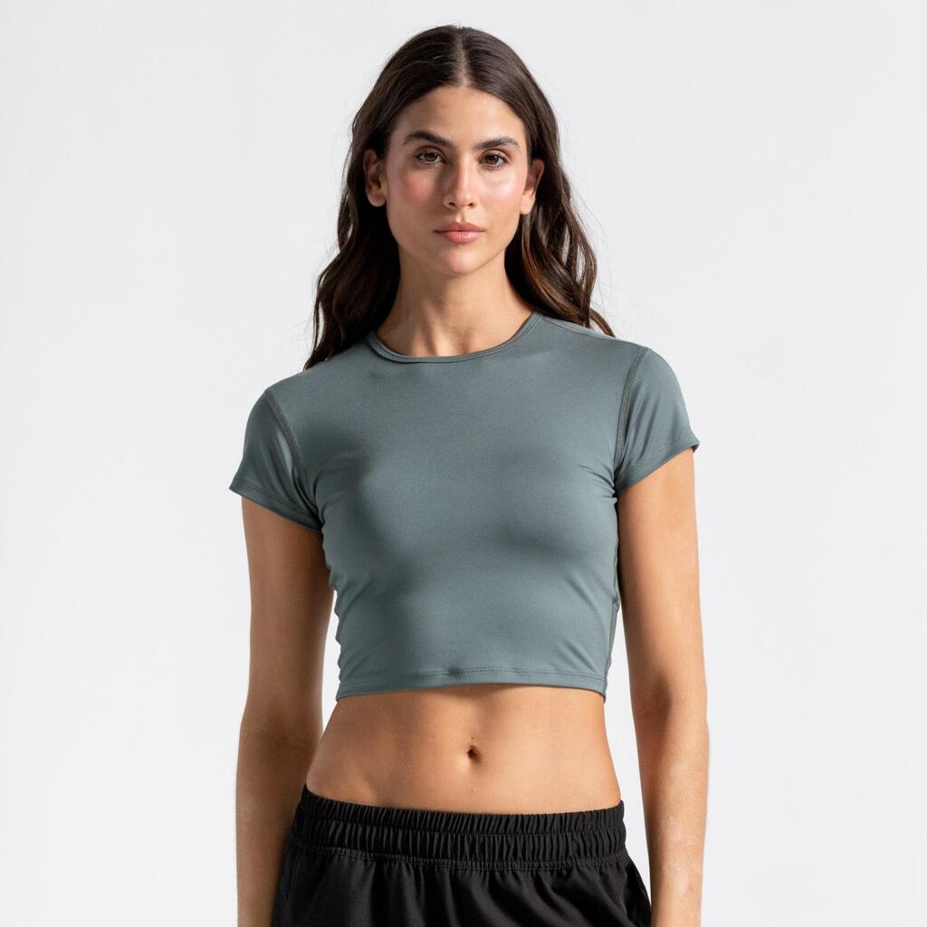 Crop top Chill de fitness de sujeción ergonómica para Mujer Racketball - Verde