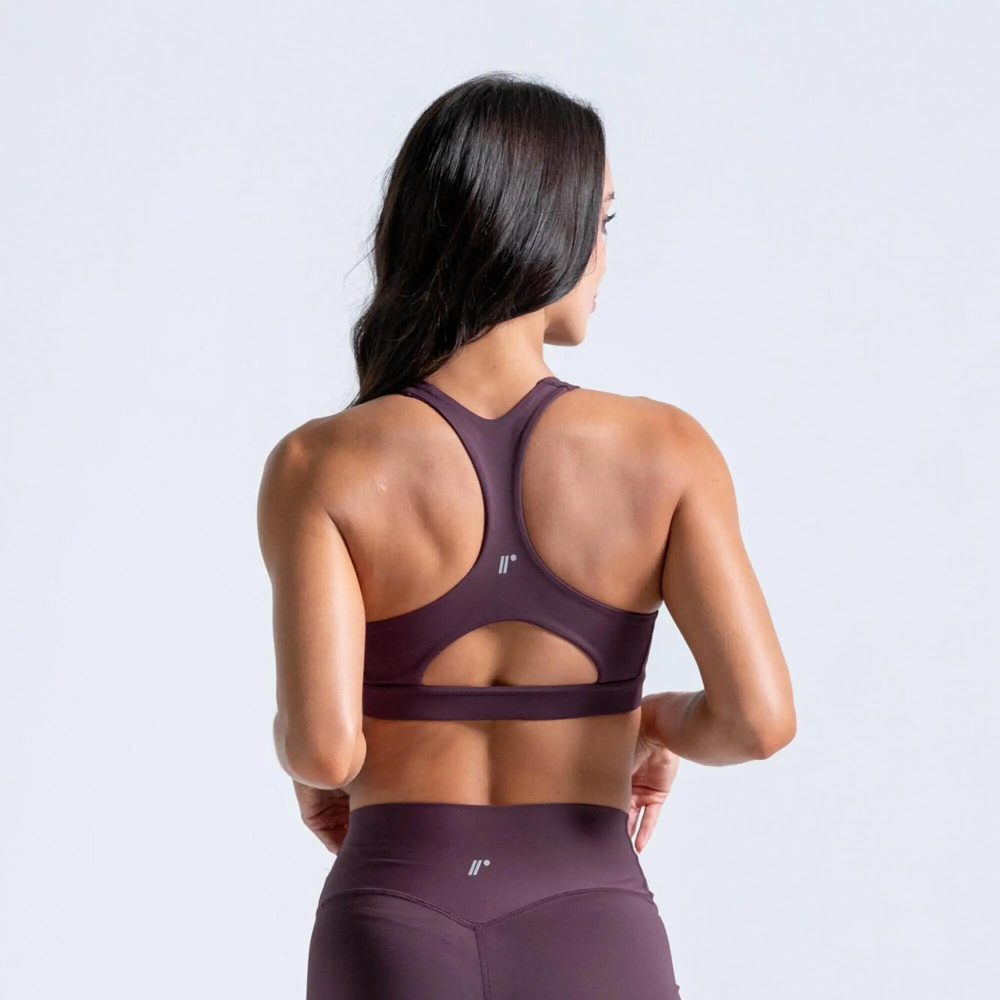 Top Elemental de fitness de alta sujeción para Mujer Racketball - Café 3/6