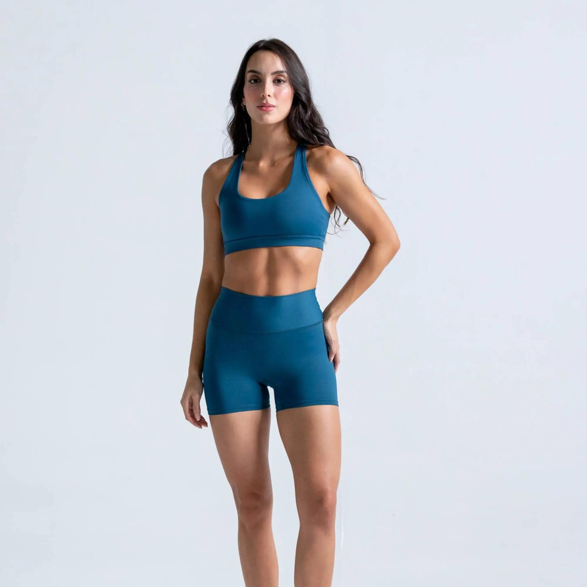 Top Elemental de fitness de alta sujeción para Mujer Racketball - Azul 2/5