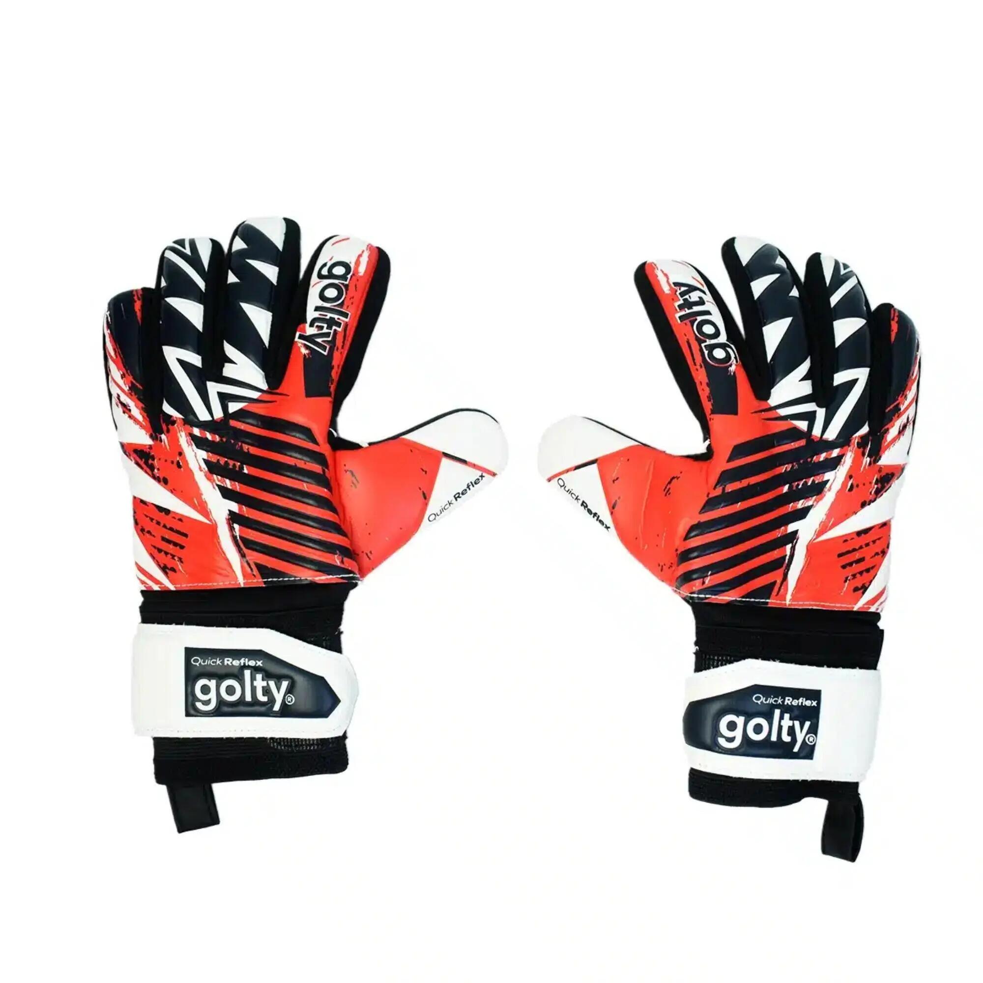 Guantes de fútbol de competencia Golty Quick Reflex - Blanco Rojo 3/3
