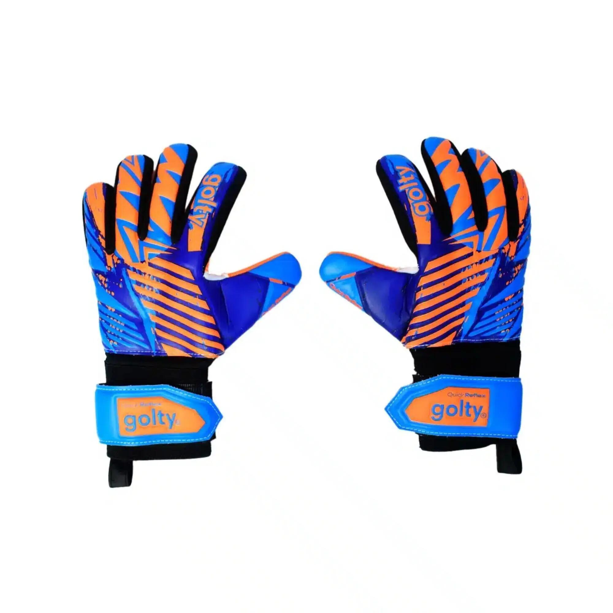 Guantes de fútbol de competencia Golty Quick Reflex - Naranja Azul 3/3