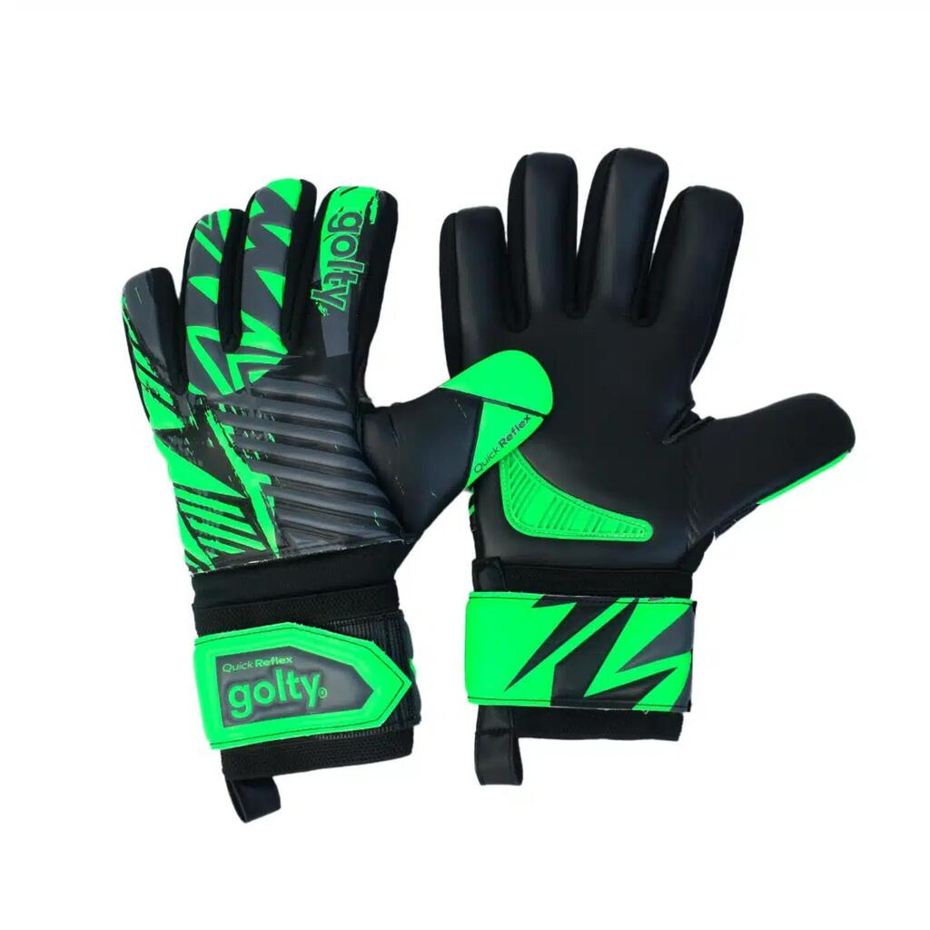 Guantes de fútbol de competencia Golty Quick Reflex - Negro Verde