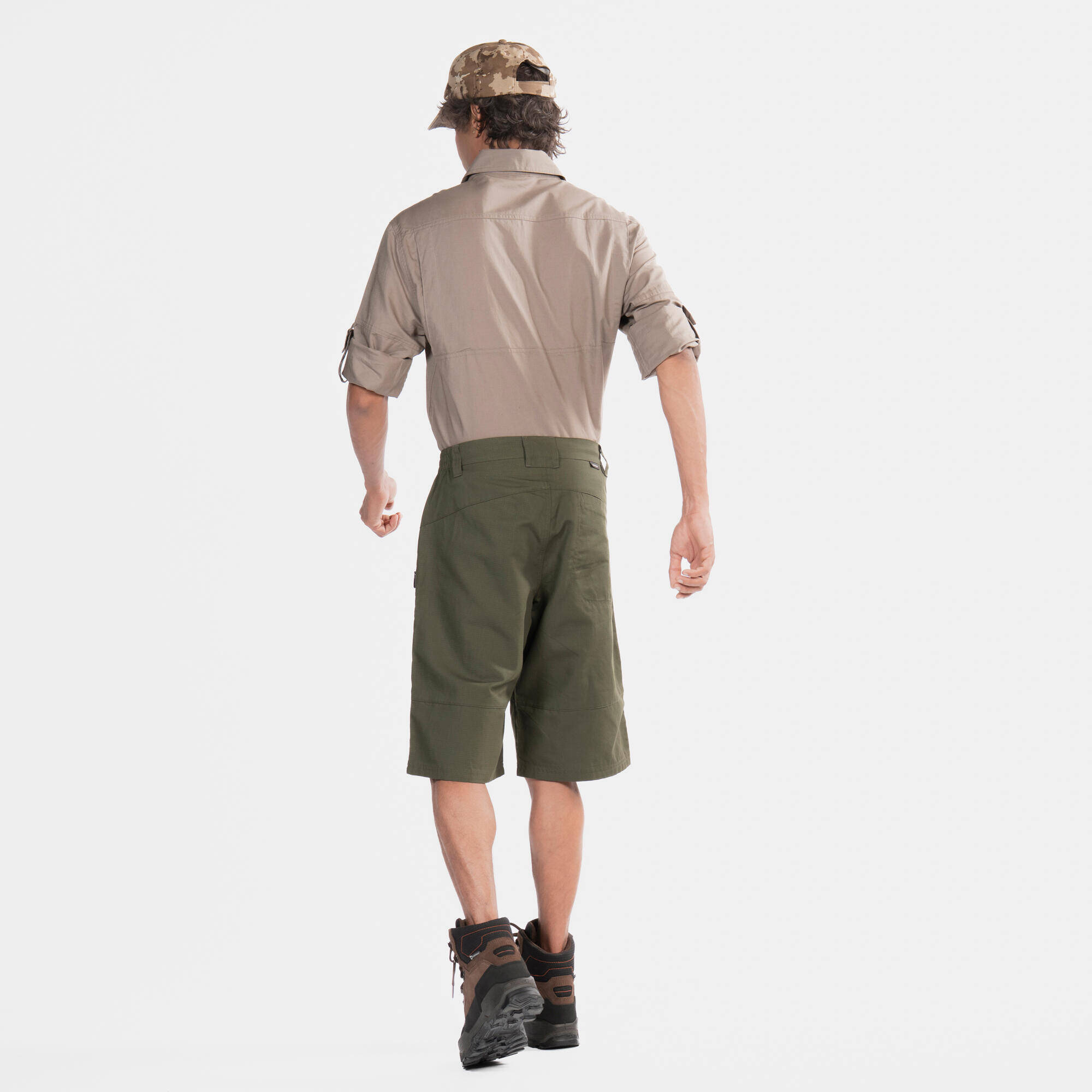 Men’s hemp cargo Bermuda shorts 500 grey -  3