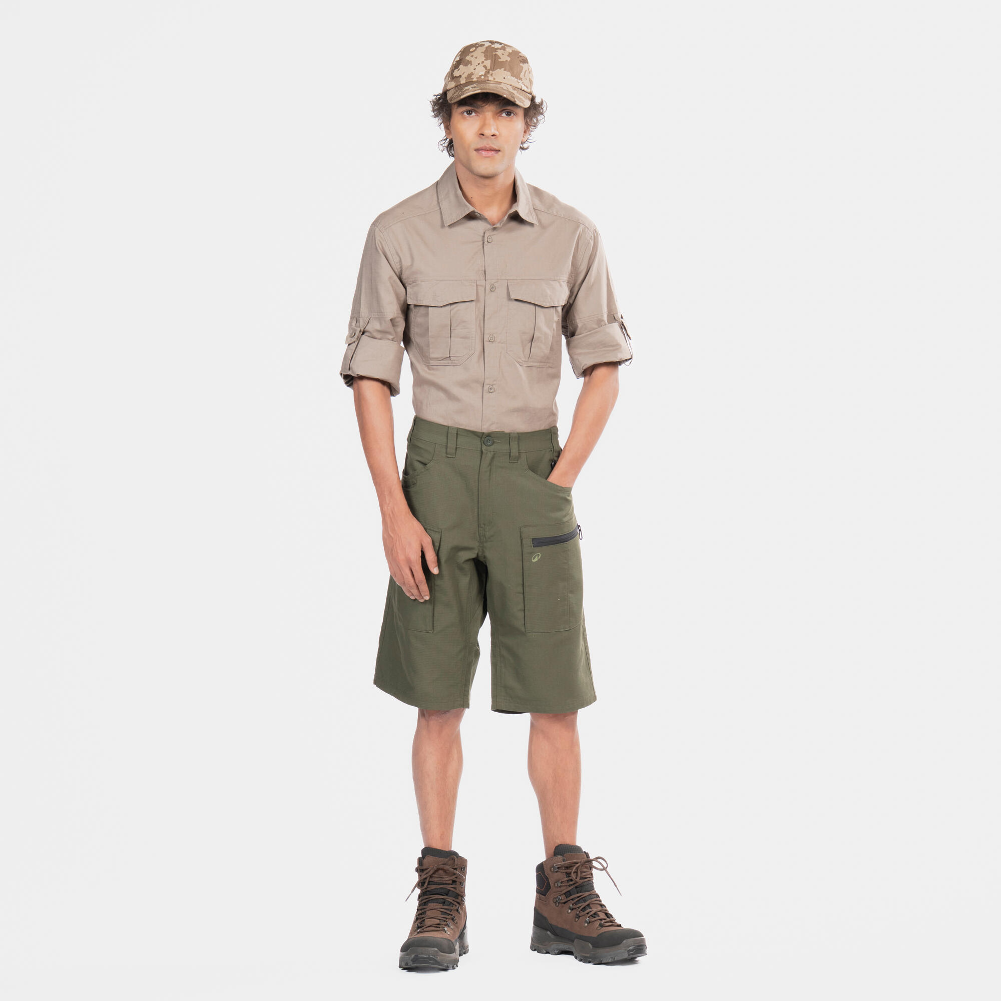solognac Men’s hemp cargo Bermuda shorts 500 grey-picture-35