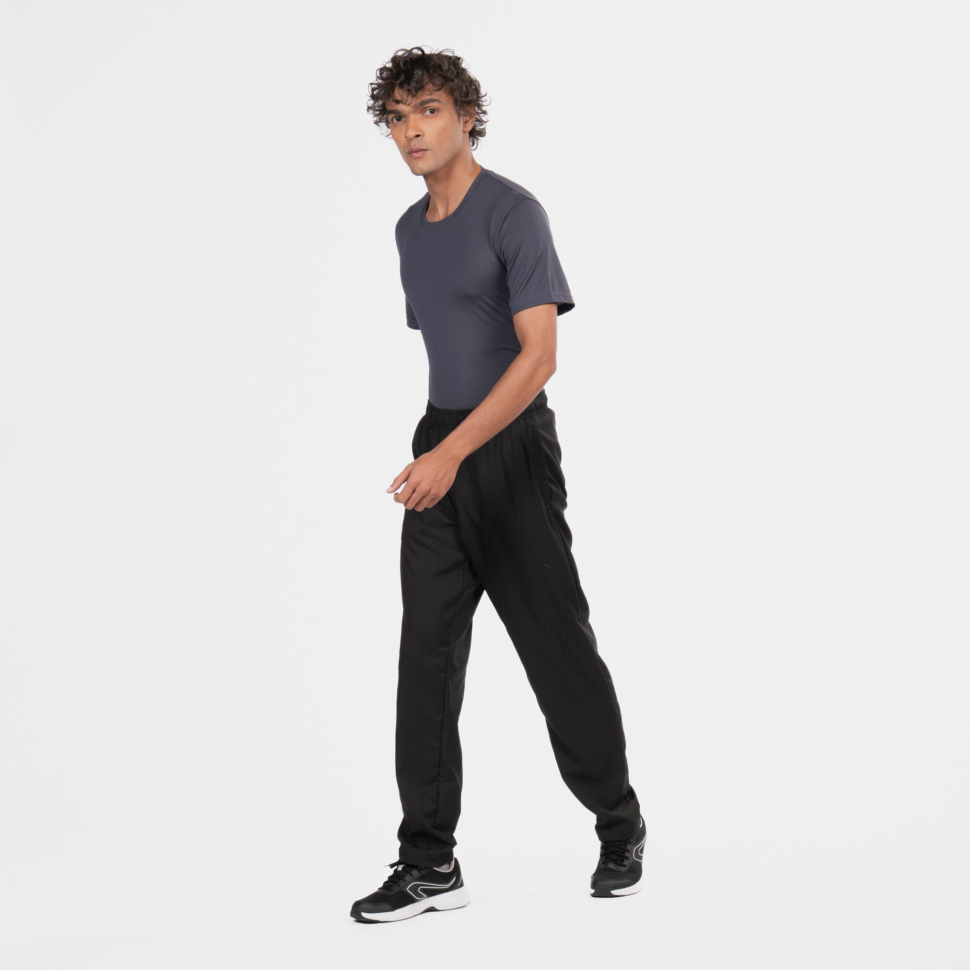 Men's Breathable and Stretchy Tracksuit Bottoms - Black-image-18