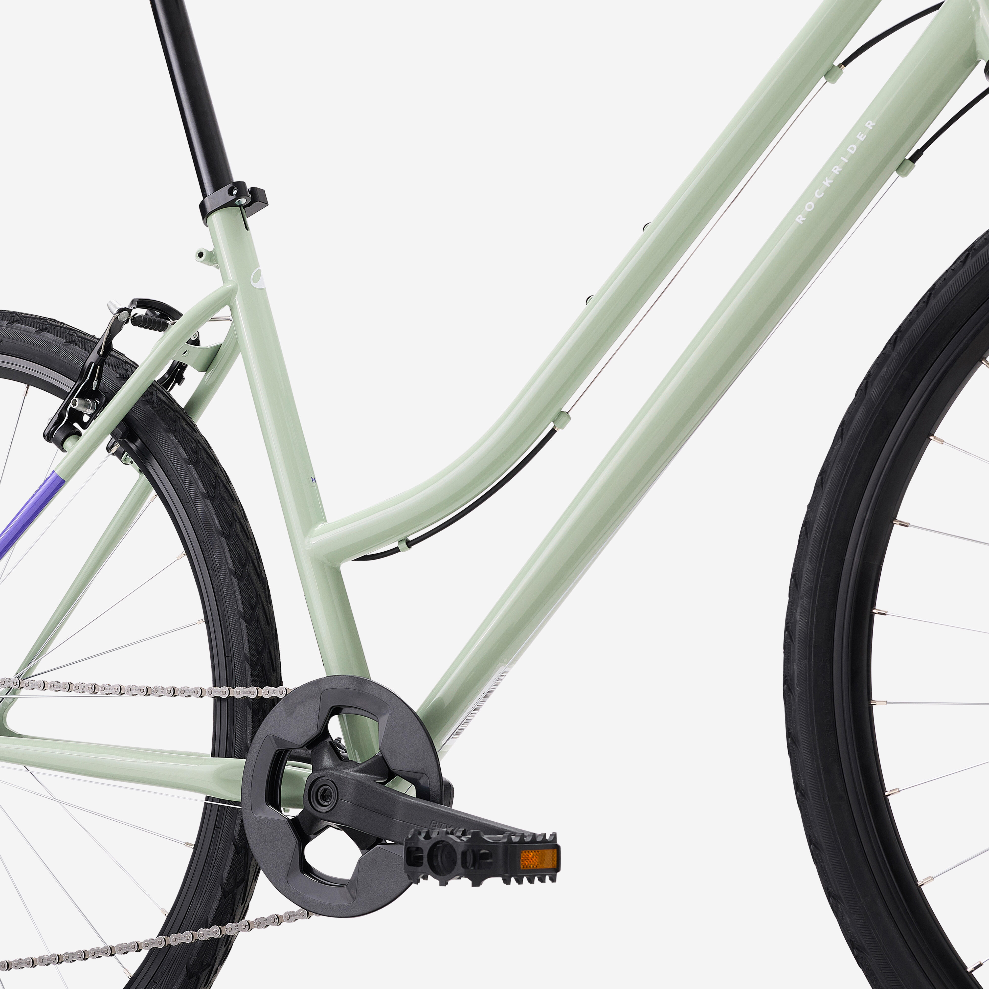 ROCKRIDER Trekingový bicykel EXPL 50 s nízkym rámom zelený S · záber 5