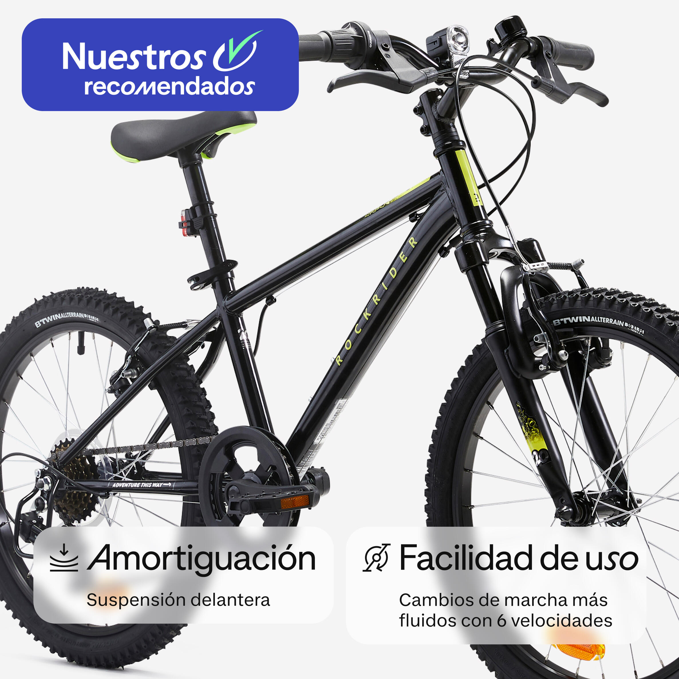 Bicicleta niños 20 Pulgadas MTB 6-9 Años EXPL 500 negro 2/14