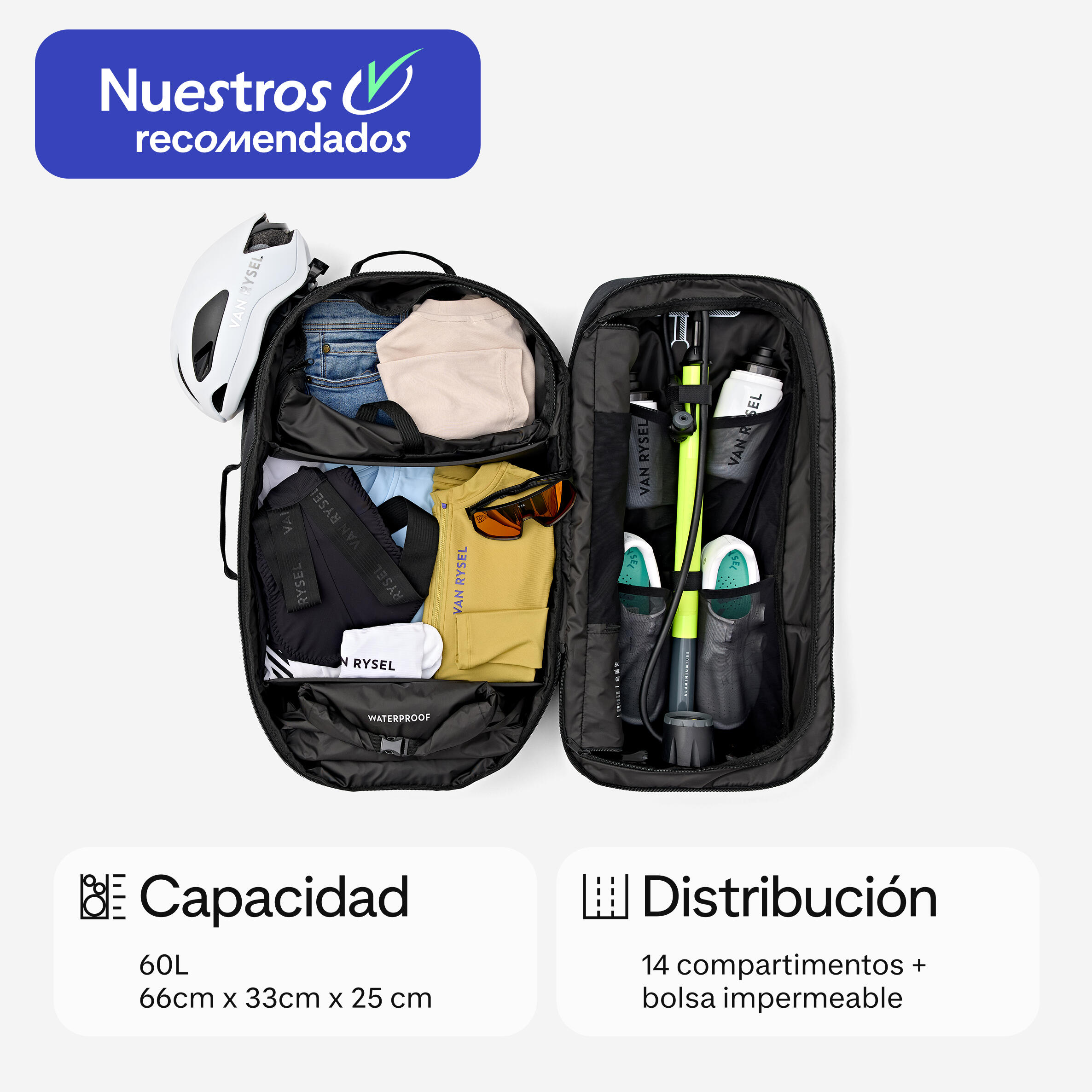 Mochila Competición Van Rysel Negro 60 L 2/12