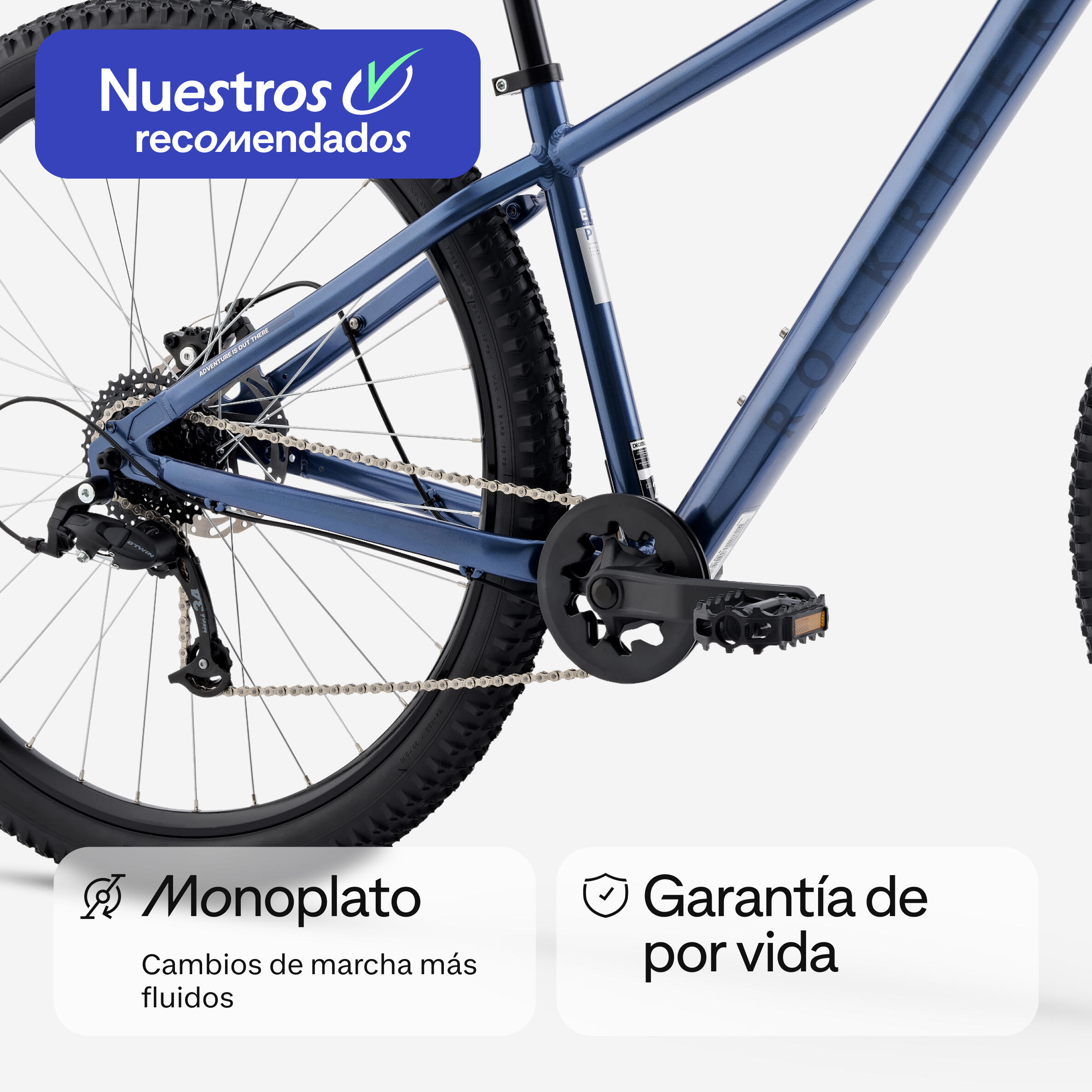 Bicicleta de montaña 29" Expl 100 azul suspensión delantera cuadro aluminio 2/27
