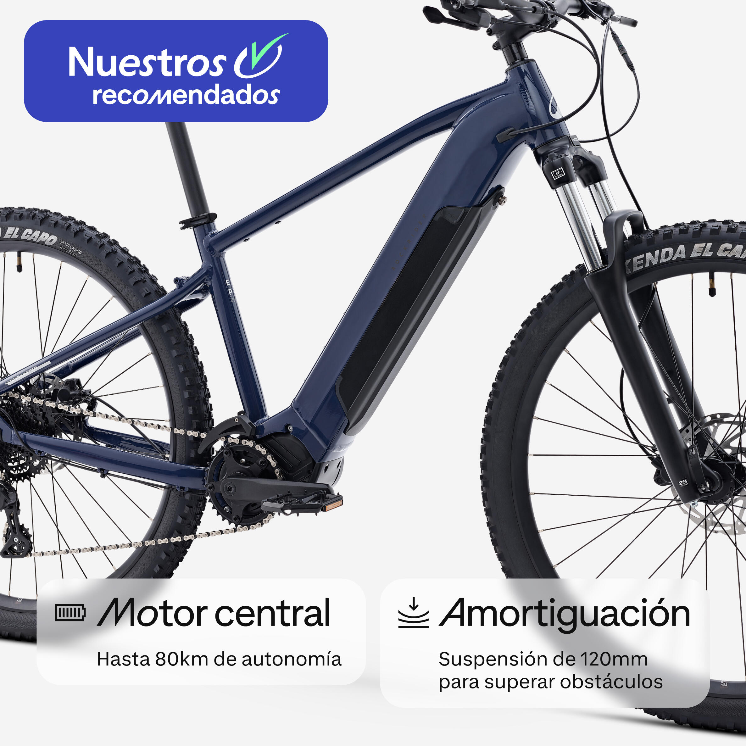 Bicicleta MTB E-Expl 140 Azul Eléctrica Salidas Semirrígida 29" Cuadro Aluminio 2/15