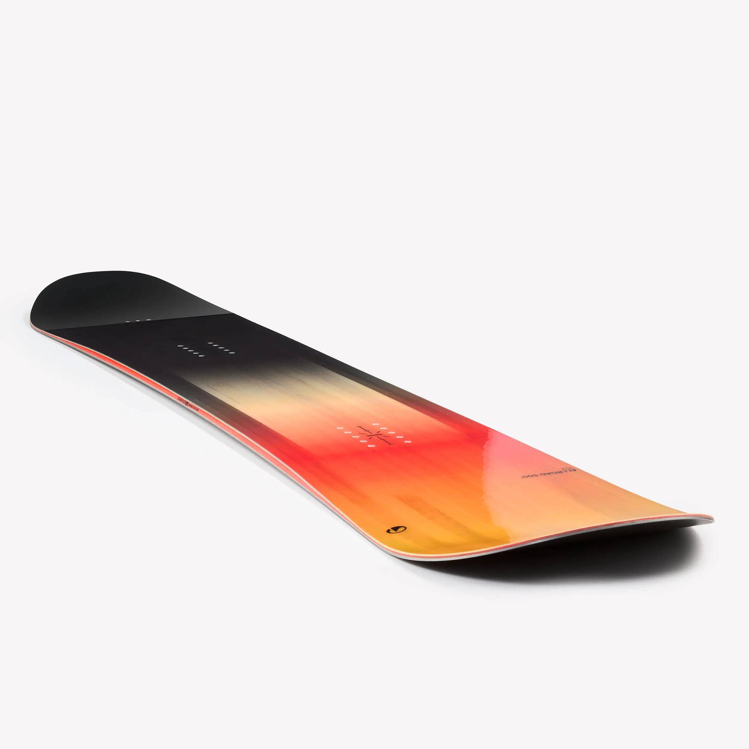 Prancha de Snowboard Pista e Freeride Mulher Allroad 500 Preto/Laranja/Madeira 4/4