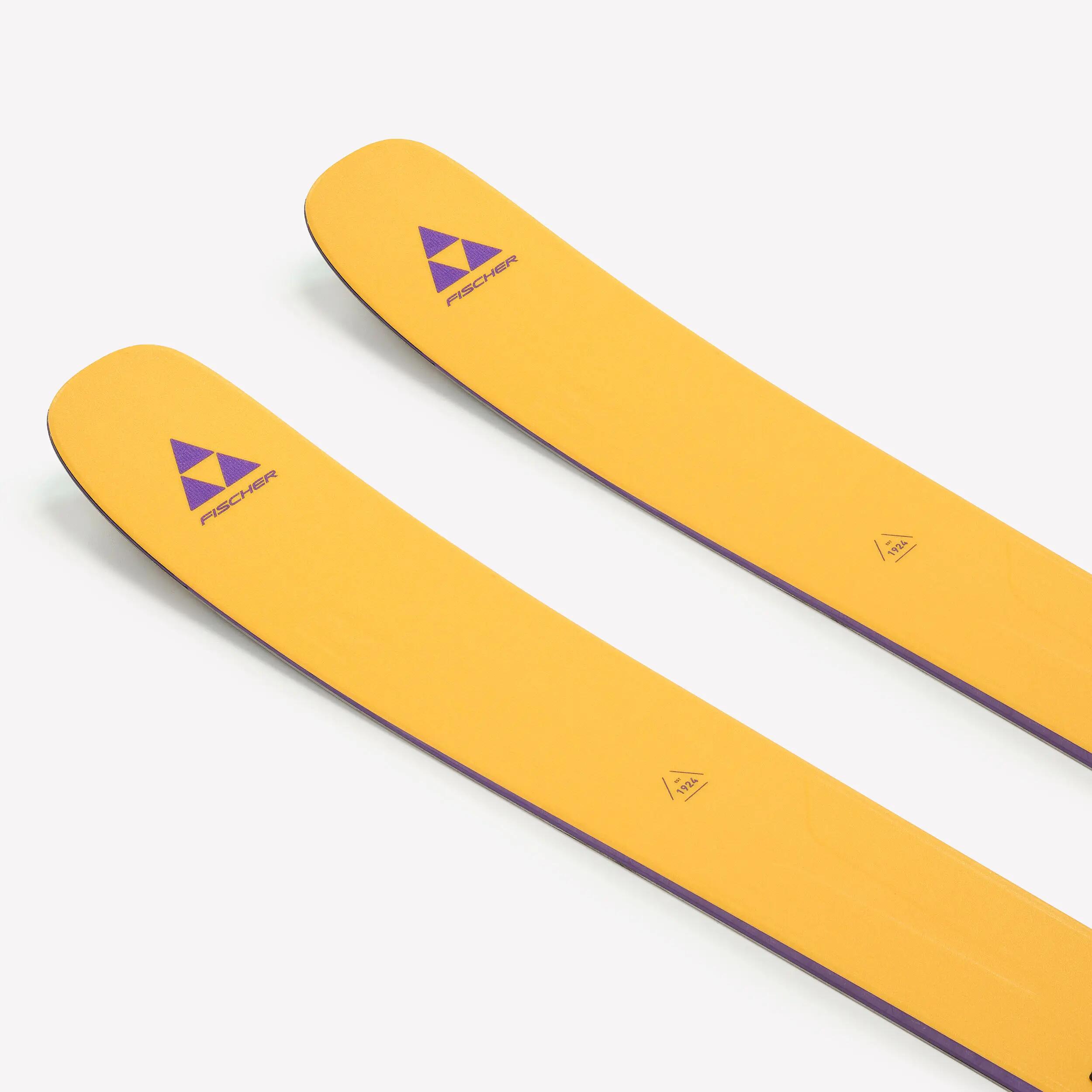 Esquí freeride amb fixacions home Fischer Ranger 96 groc i violeta 3/9