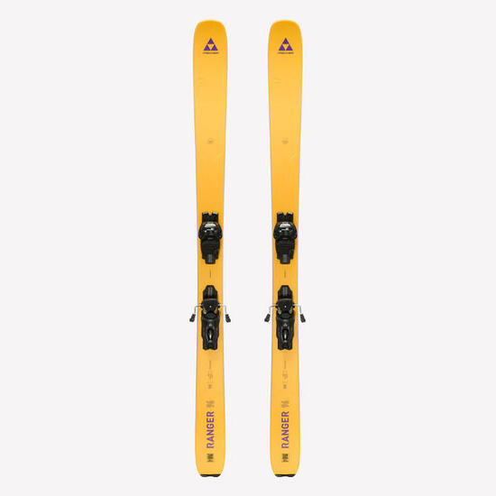 Esquí freeride con fijaciones hombre, Fischer Ranger 96 amarillo y violeta