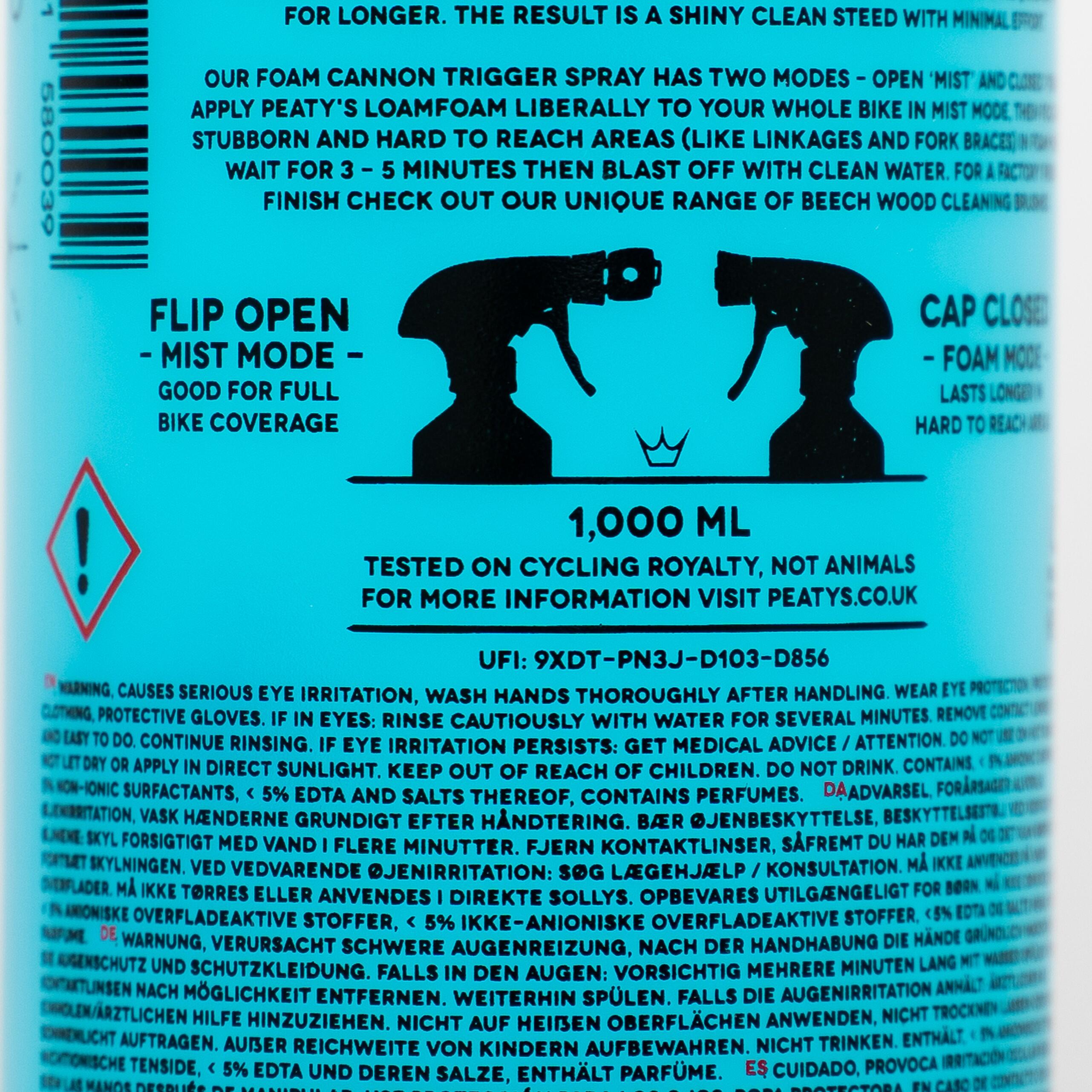 Pěnový čistič na kolo Peaty's LoamFoam 1 l 6/8