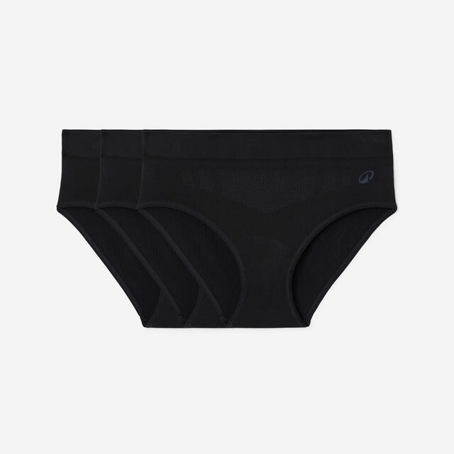 Sportslips Damen nahtlos 3er-Pack - schwarz