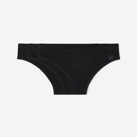Lot de 3 culottes de sport sans couture femme, noir
