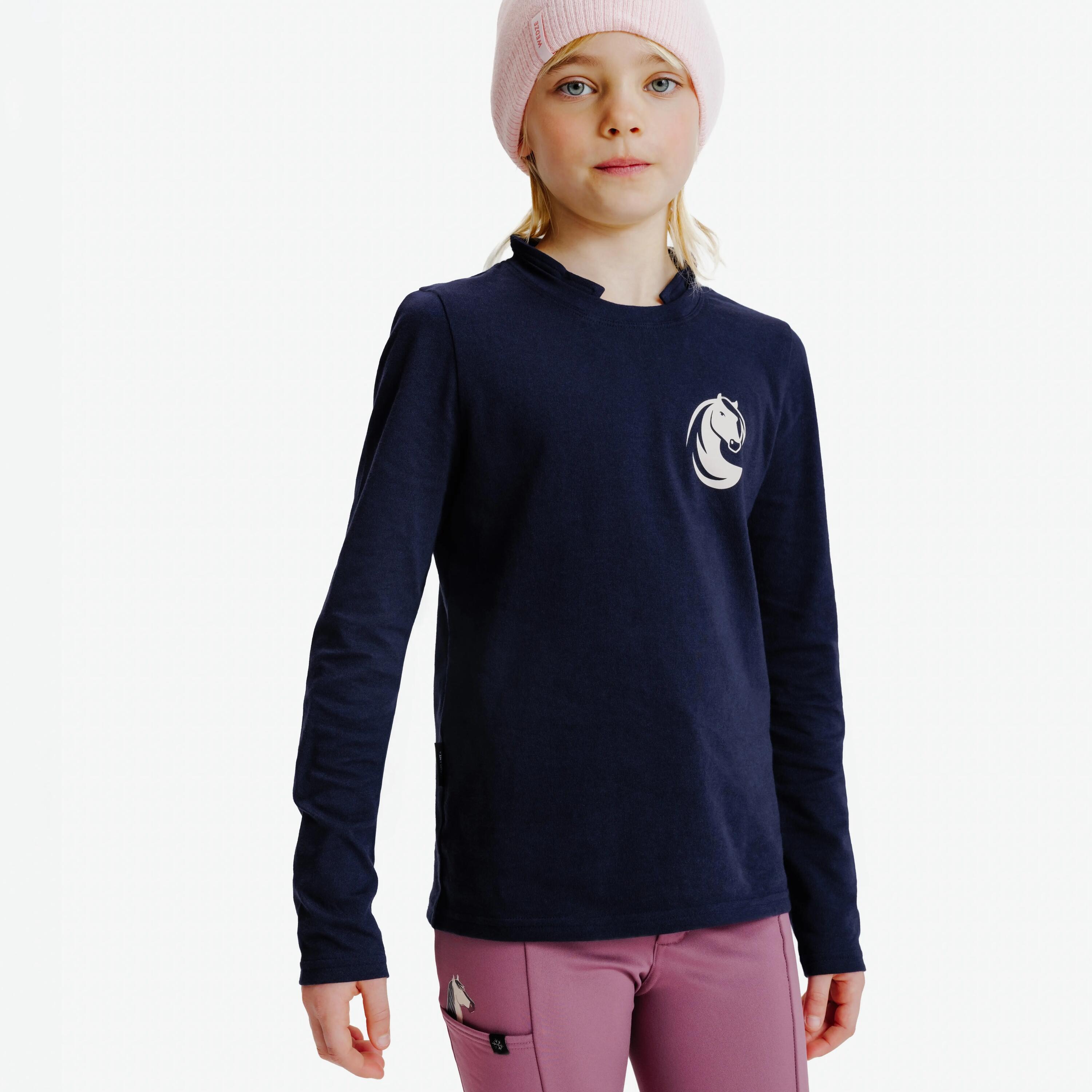 Dětské jezdecké polo s dlouhým rukávem Magic 3/7