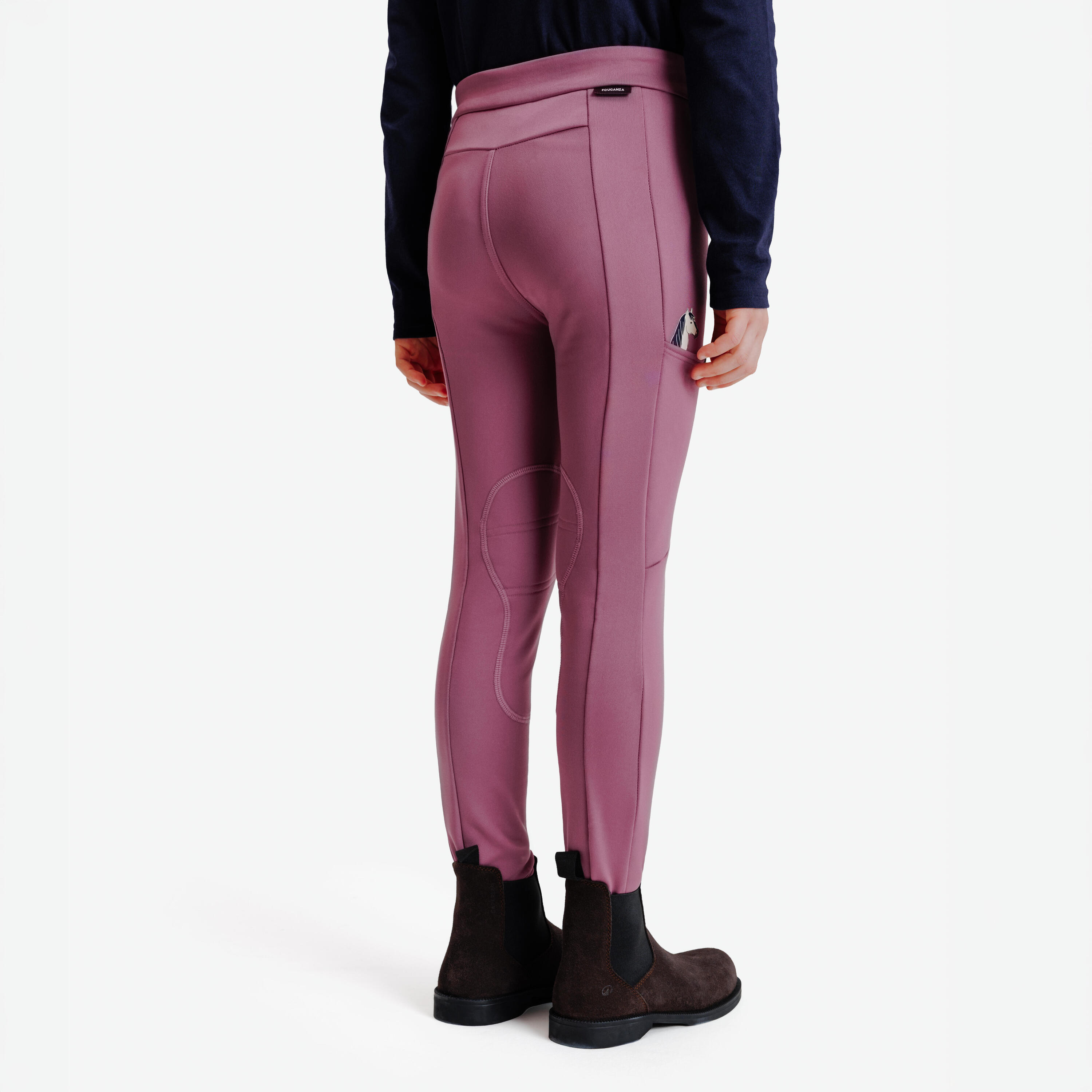 Winter-Reithose 100 Kinder lila 6/7