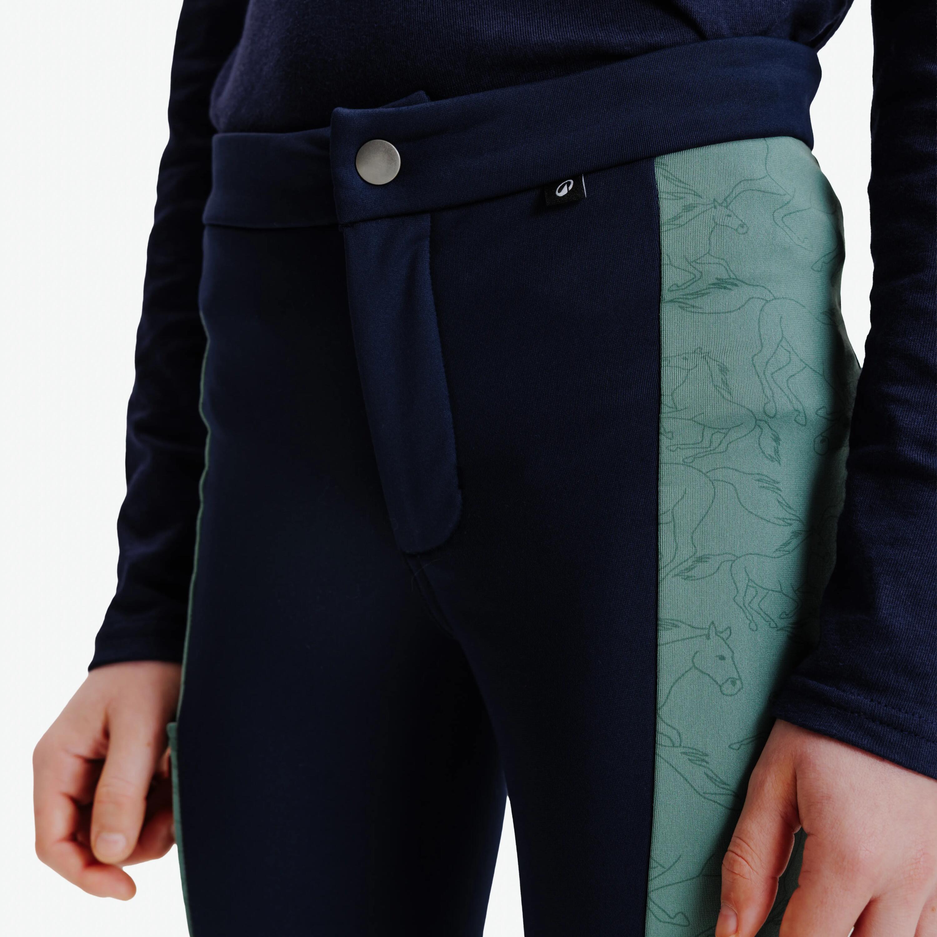 Pantaloni equitazione bambini 100 blu 3/6