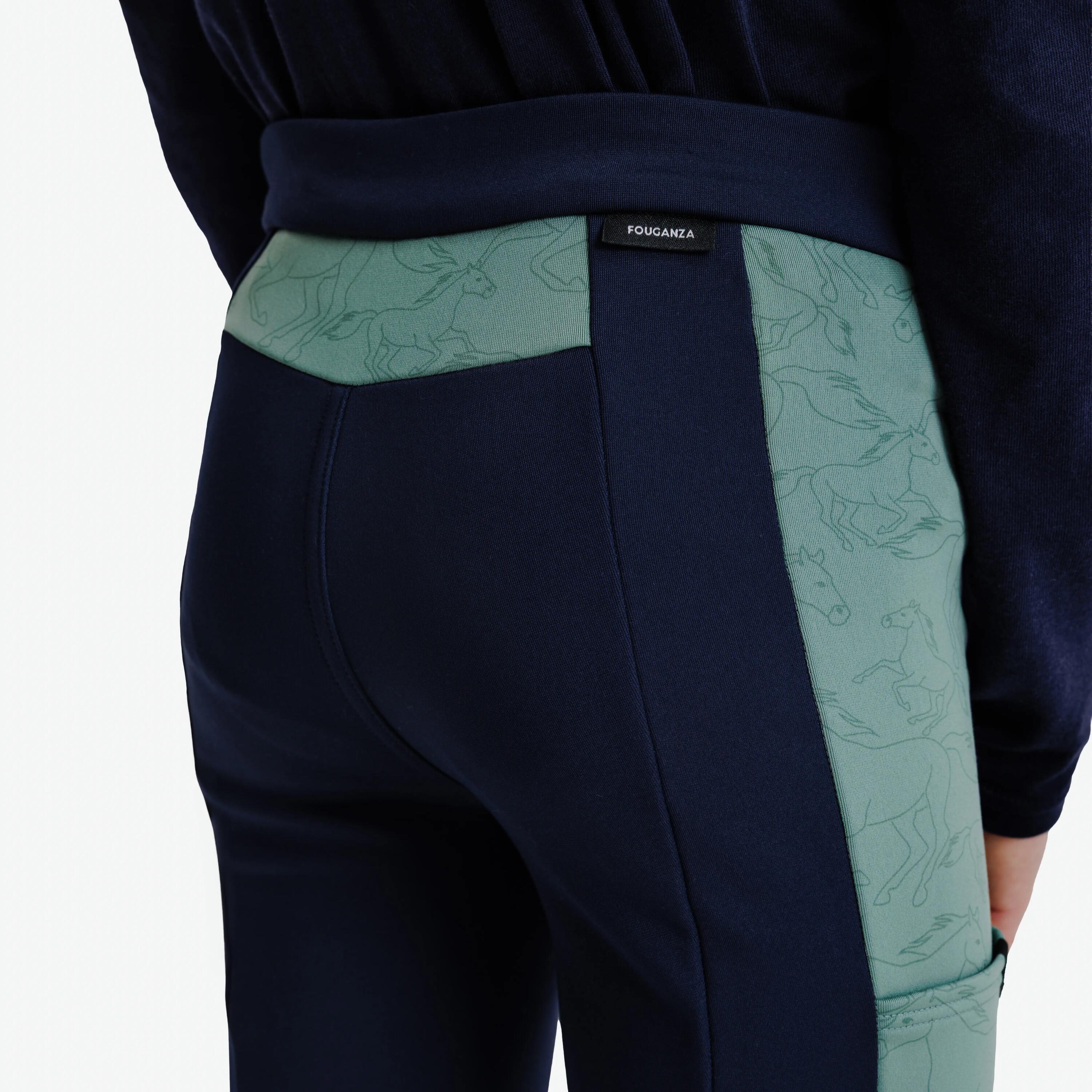 Pantaloni equitazione bambini 100 blu 5/6