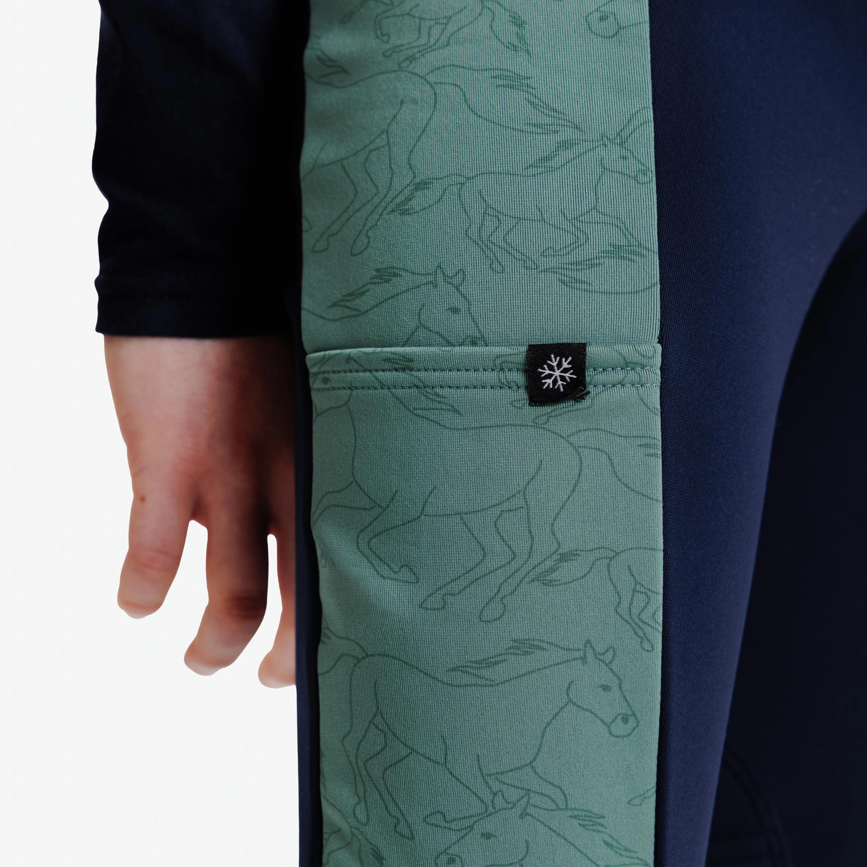 Pantaloni equitazione bambini 100 blu 4/6