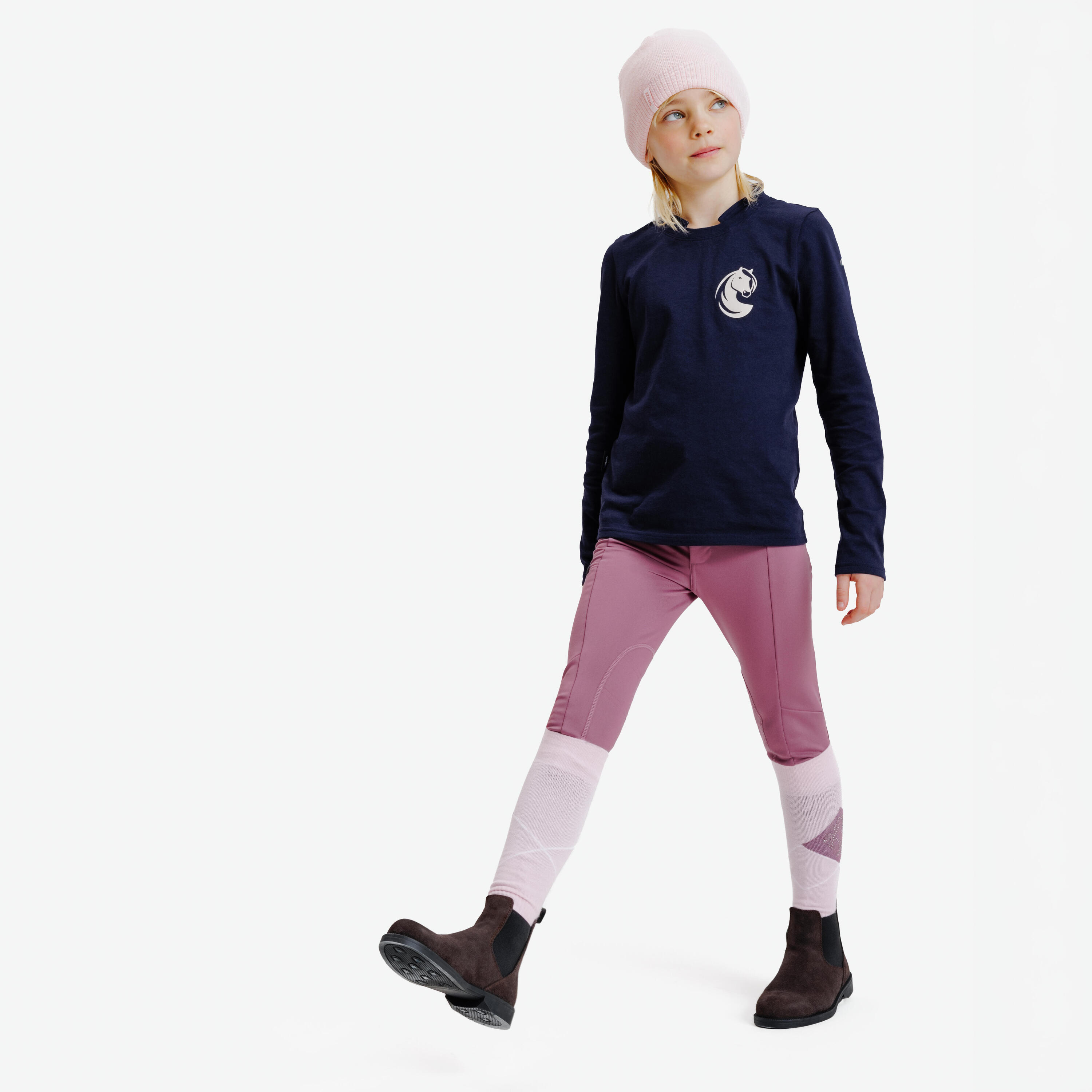 Winter-Reithose 100 Kinder lila 2/7
