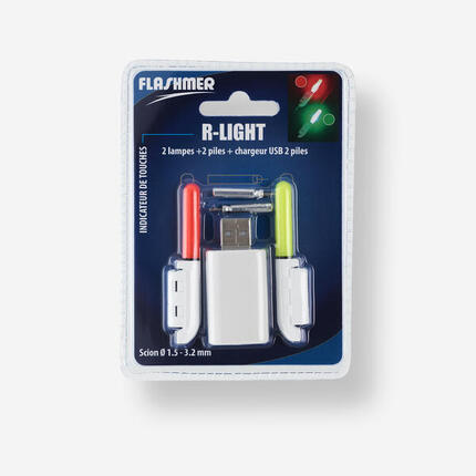 Indicateur de touche pêche à diode LED rechargeable KIT R-LIGHT GM FLASHMER
