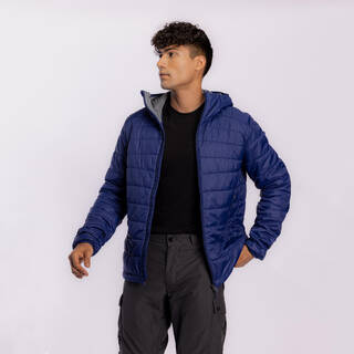 Men’s synthetic trekking down jacket with hood MT100 -5°C - Blue