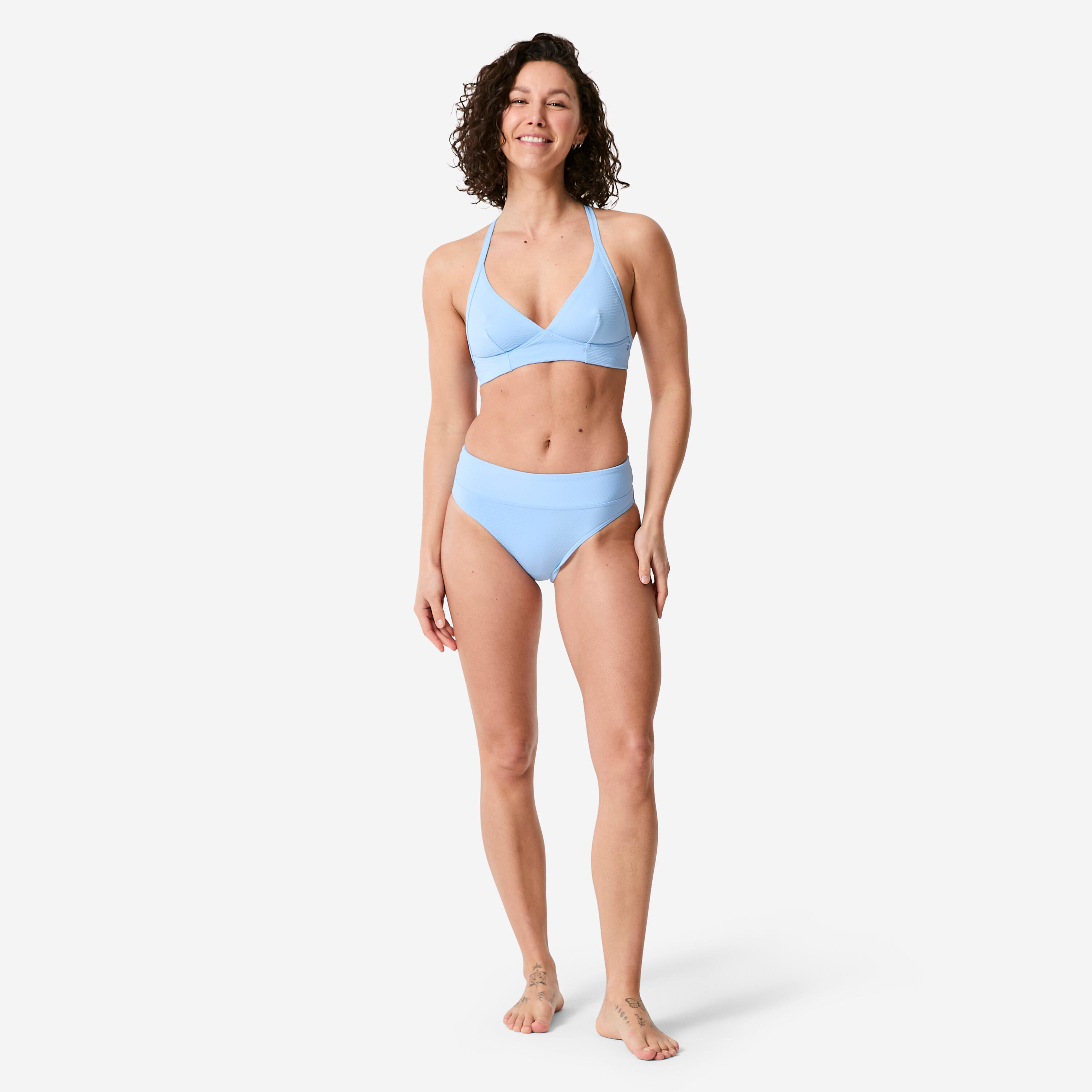 Bas de bikini de surf taille haute et texturé femme, Nora 2/9