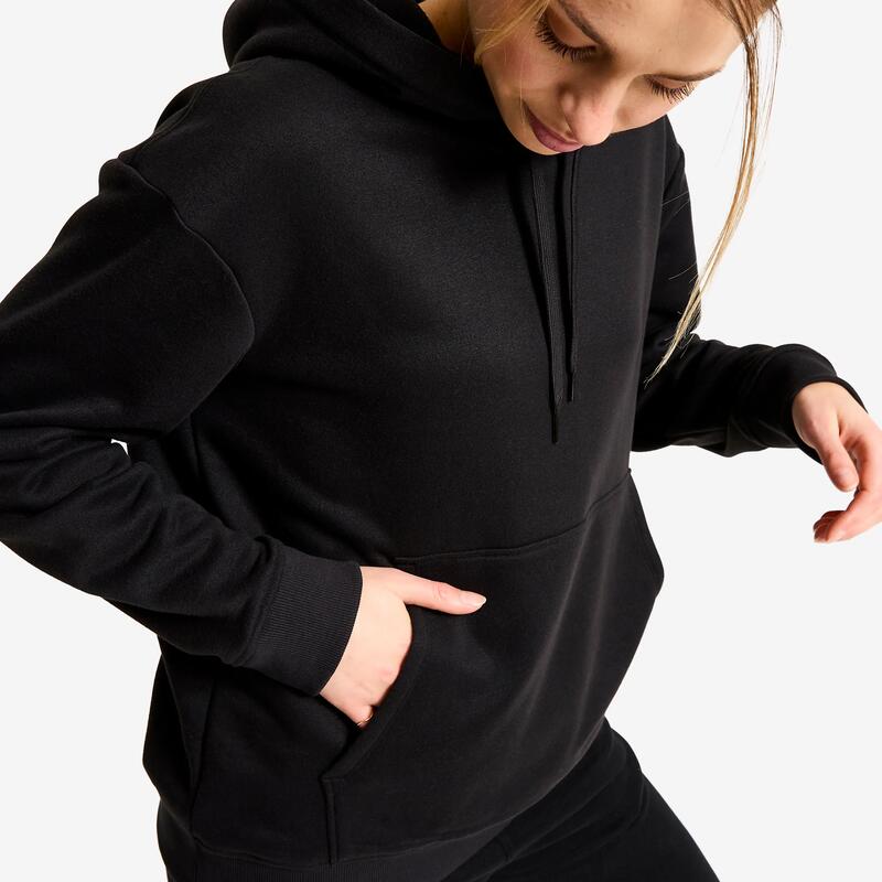Kadın Kapüşonlu Sweatshirt - Siyah - Essentiel