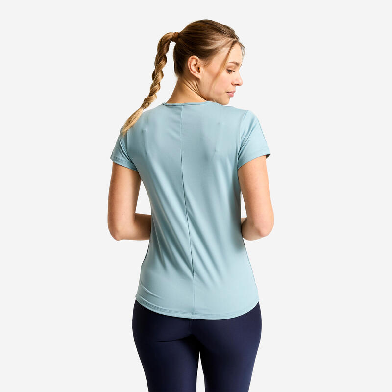 Tricou cu mânecă scurtă fitness cardio Albastru Damă