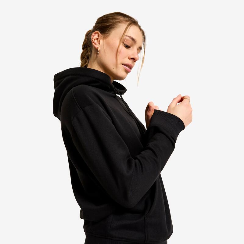 Kadın Kapüşonlu Sweatshirt - Siyah - Essentiel