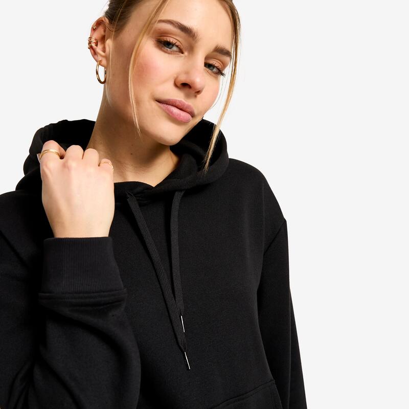 Kadın Kapüşonlu Sweatshirt - Siyah - Essentiel